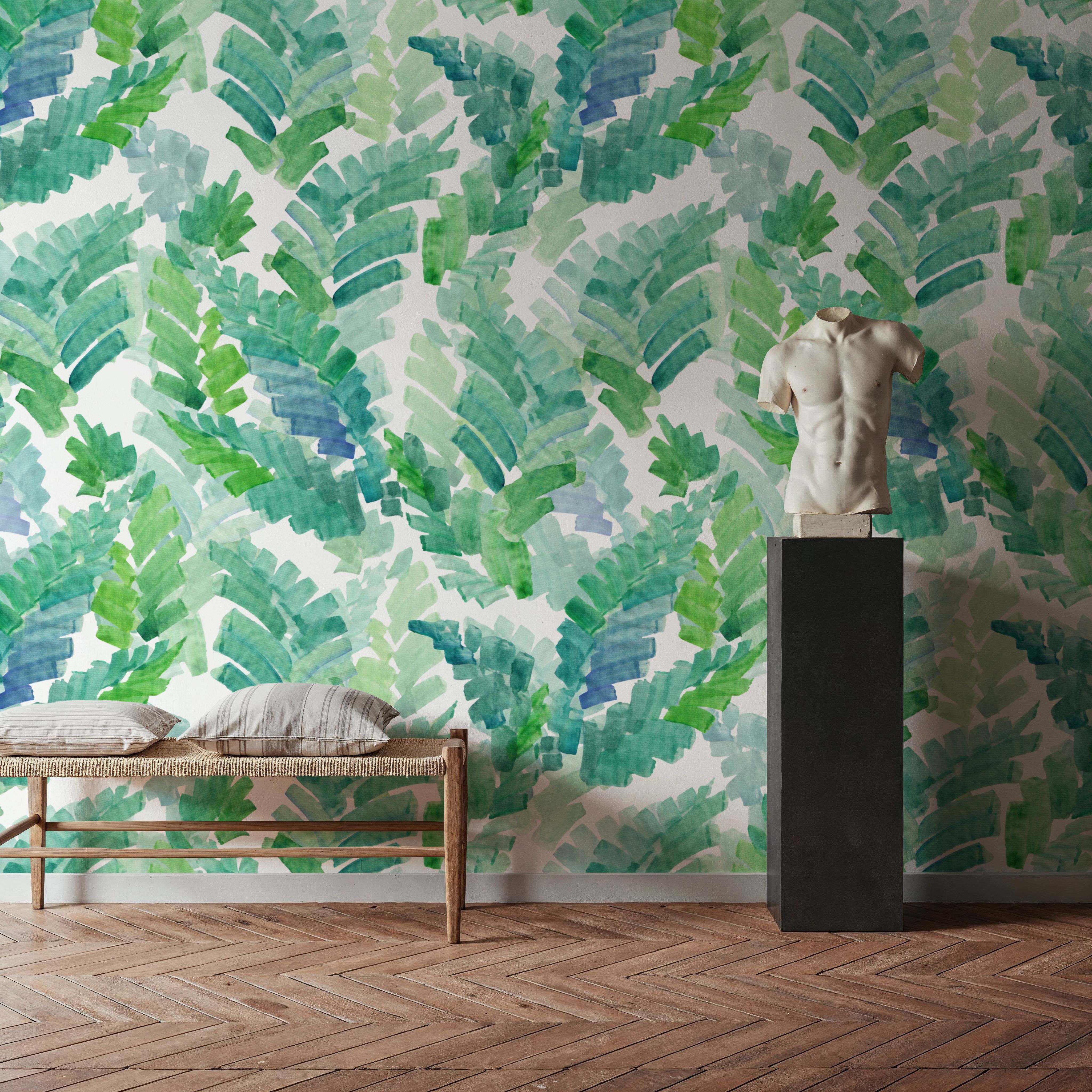 Tropical Fern Cascade, Wallpaper