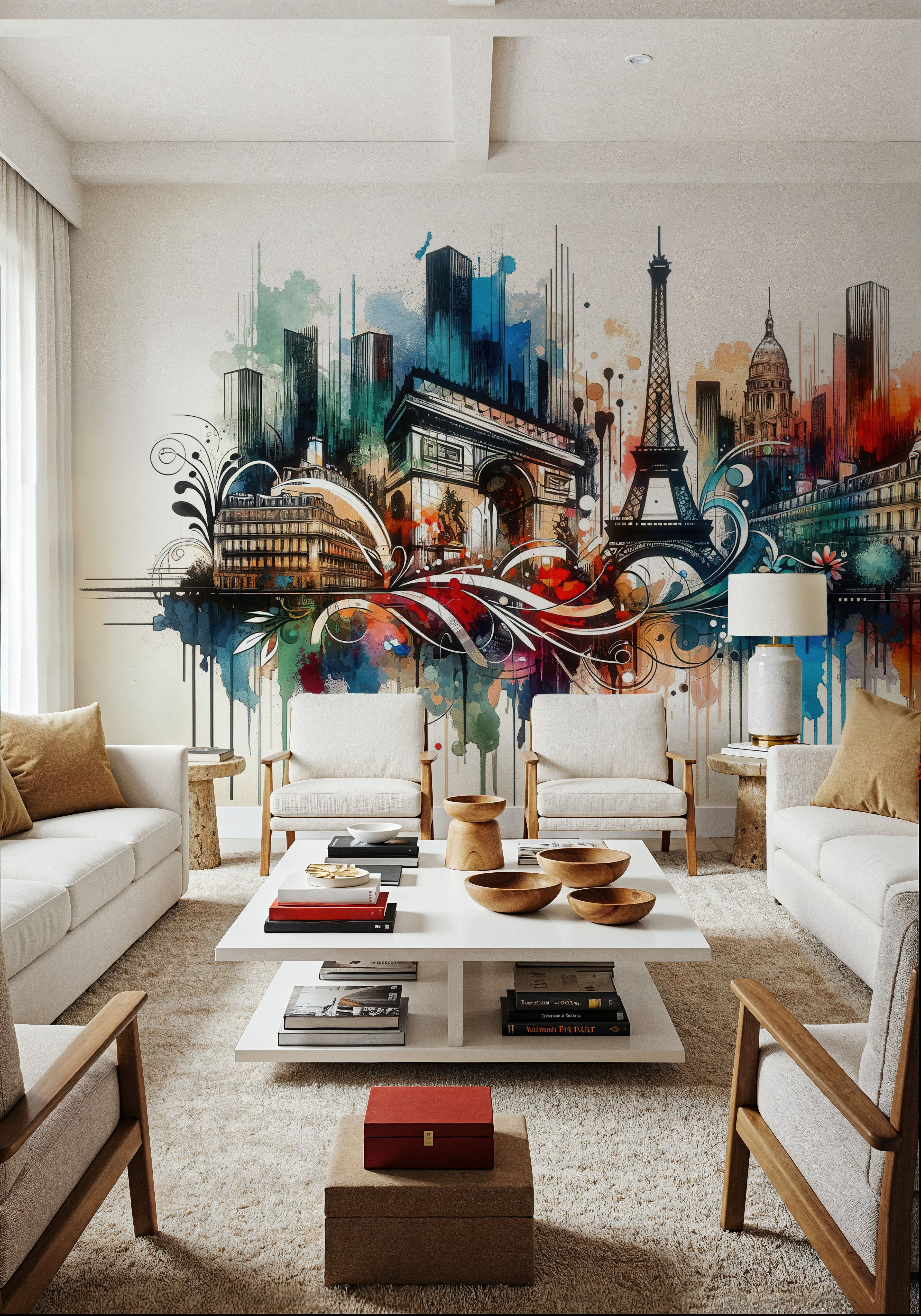 Watercolor Skyline Paris III