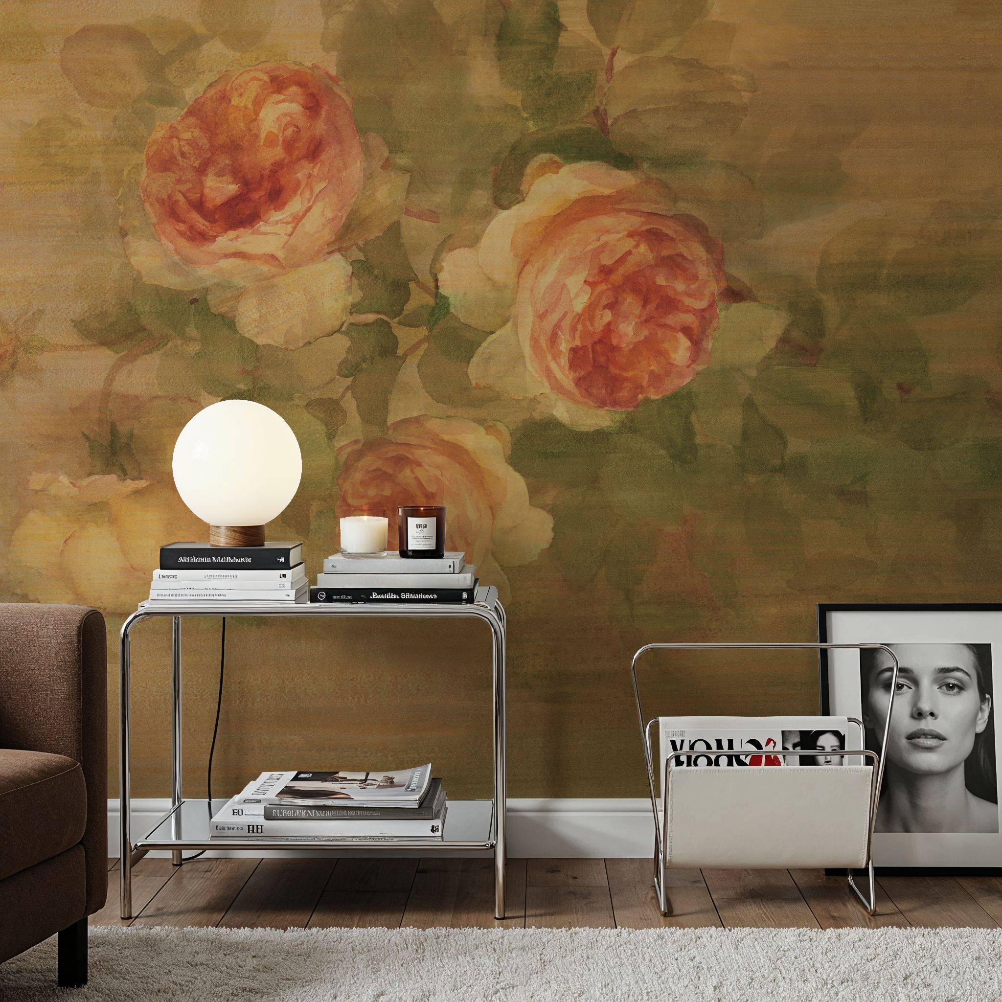 Vintage Roses on Green II