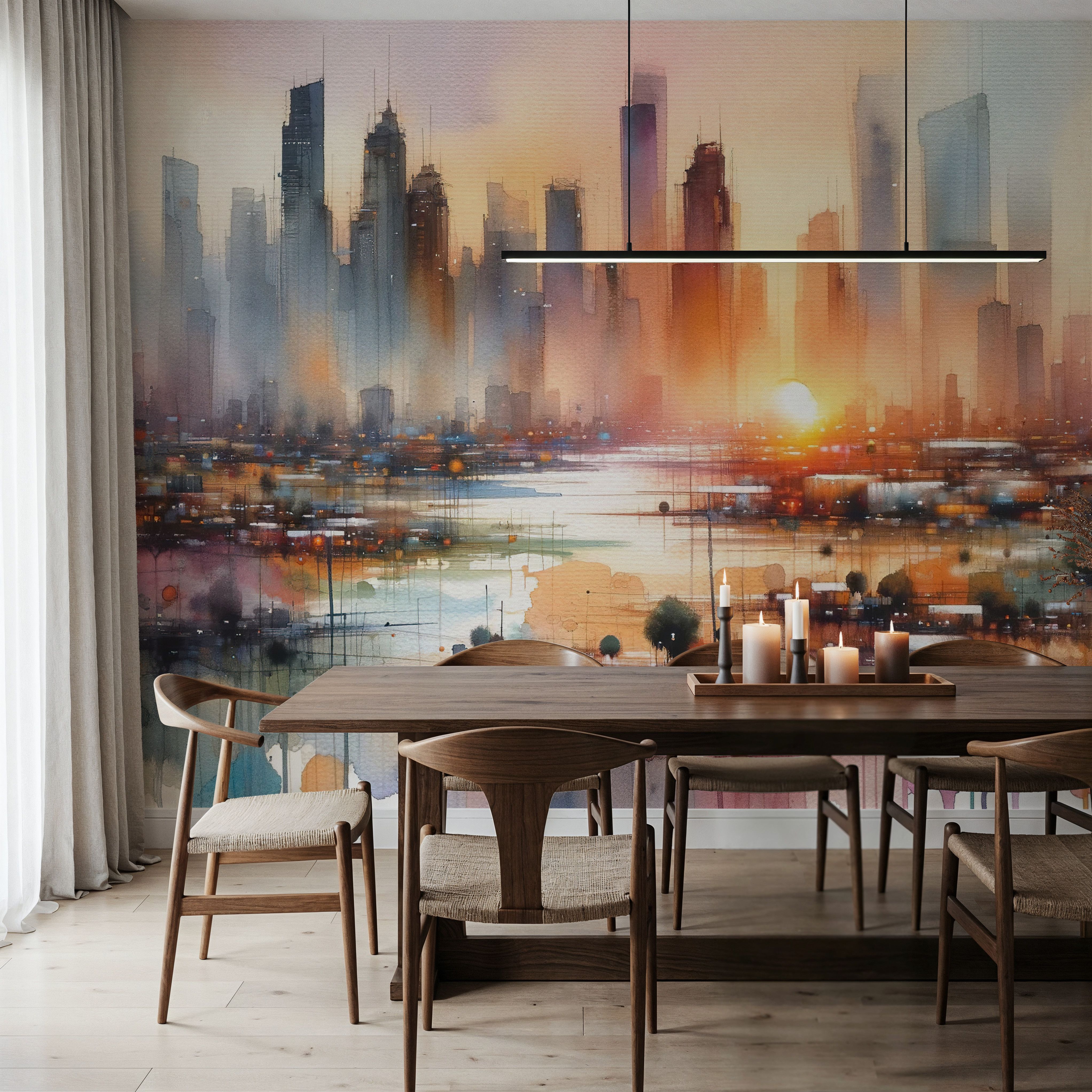 Vibrant Cityscape at Sunset