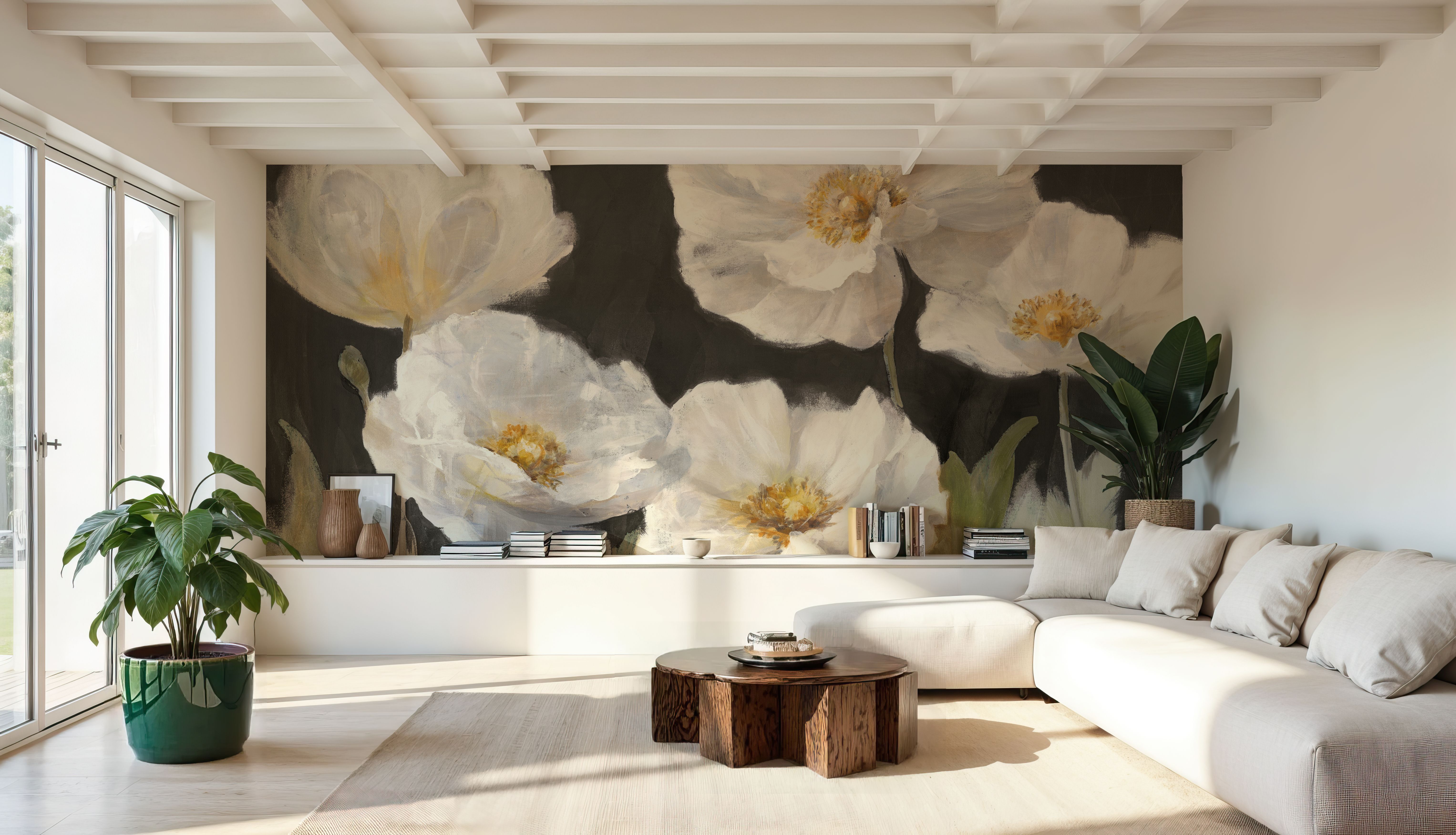 White Anemones on Black