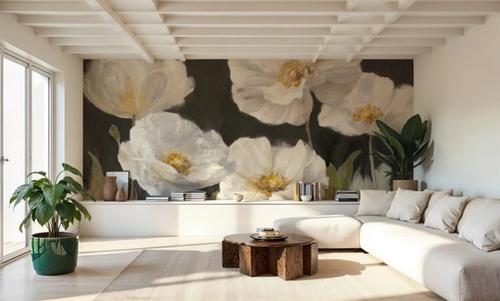 White Anemones on Black