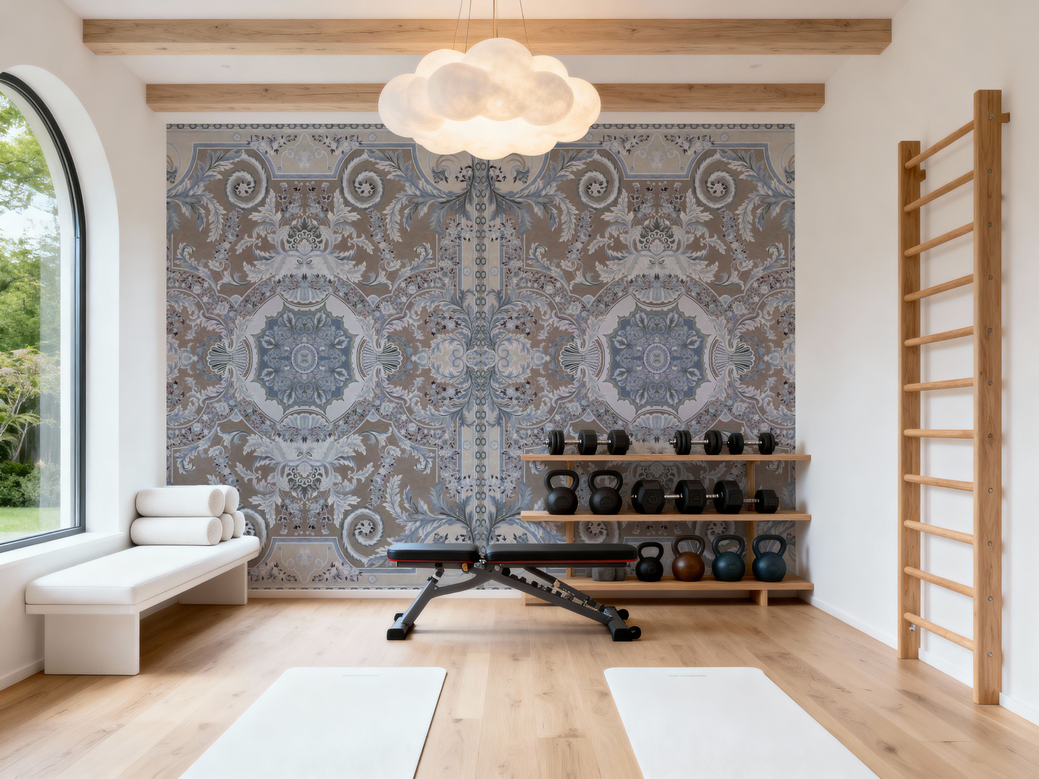 Gentle Branches, Beige & Lavender