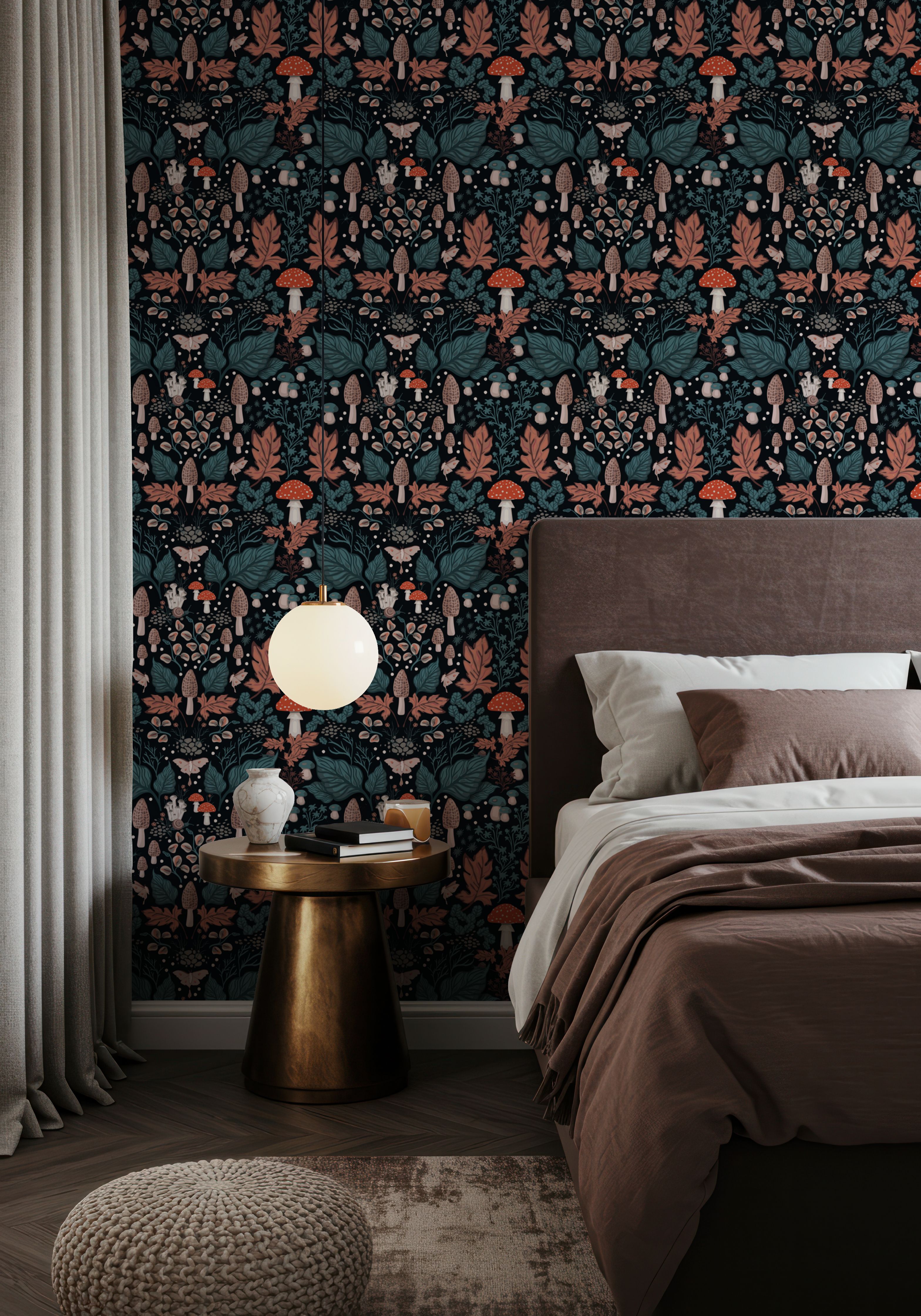 Autumn Forest Illustration, Rust, Wallpaper