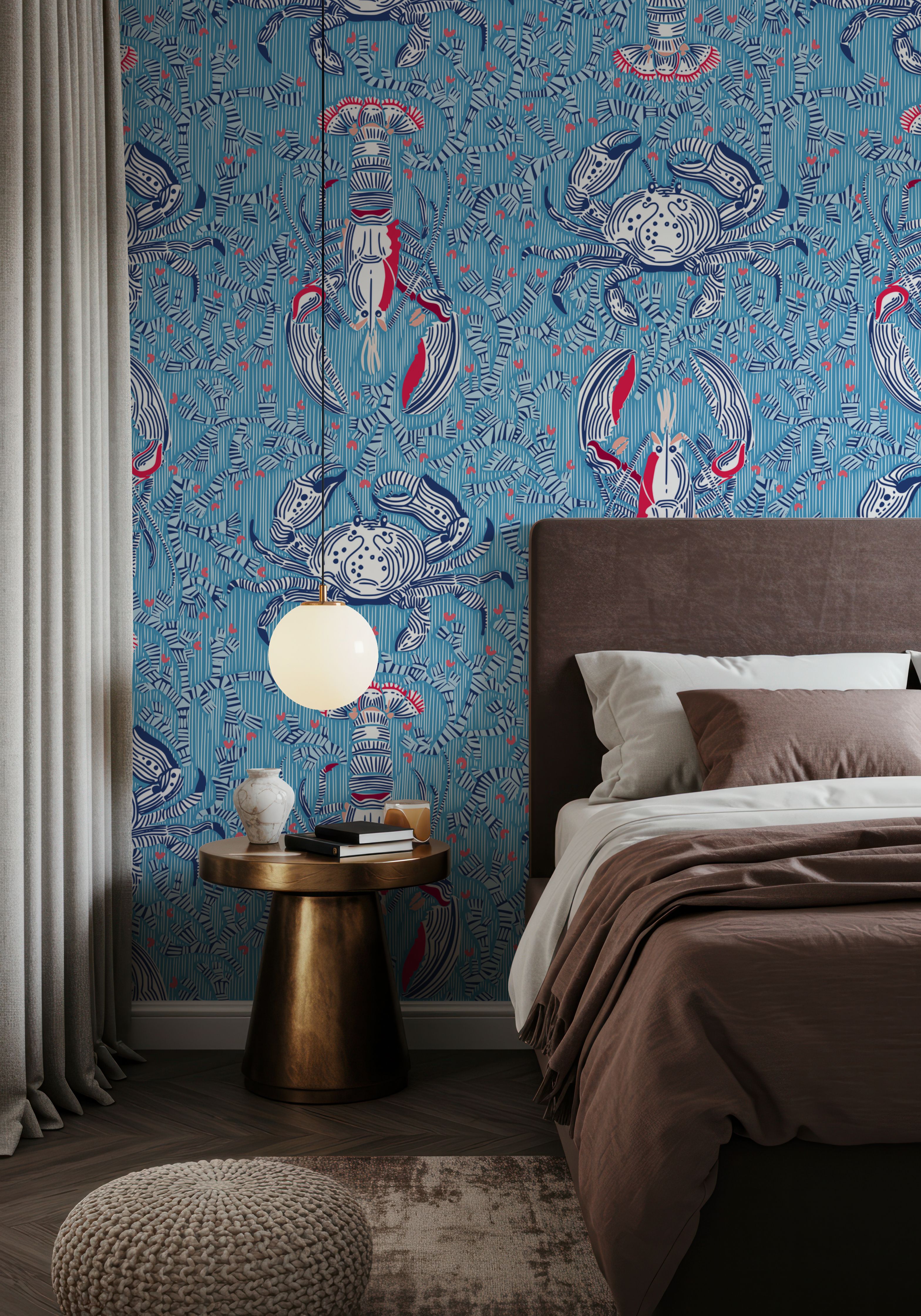 Lobster and Crab Coastal Nostalgia, Blue