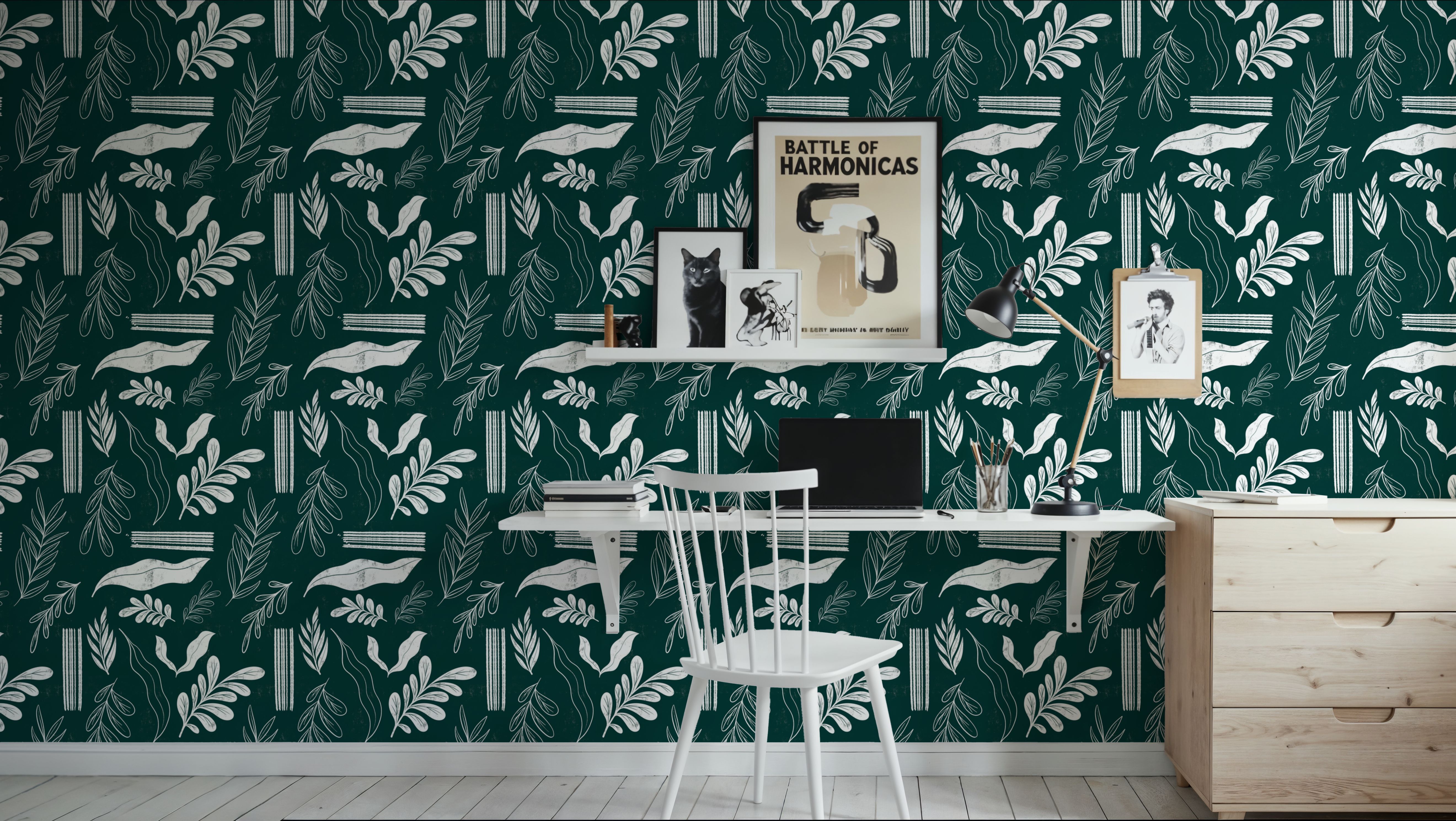 Autumn Leaves Dark Green