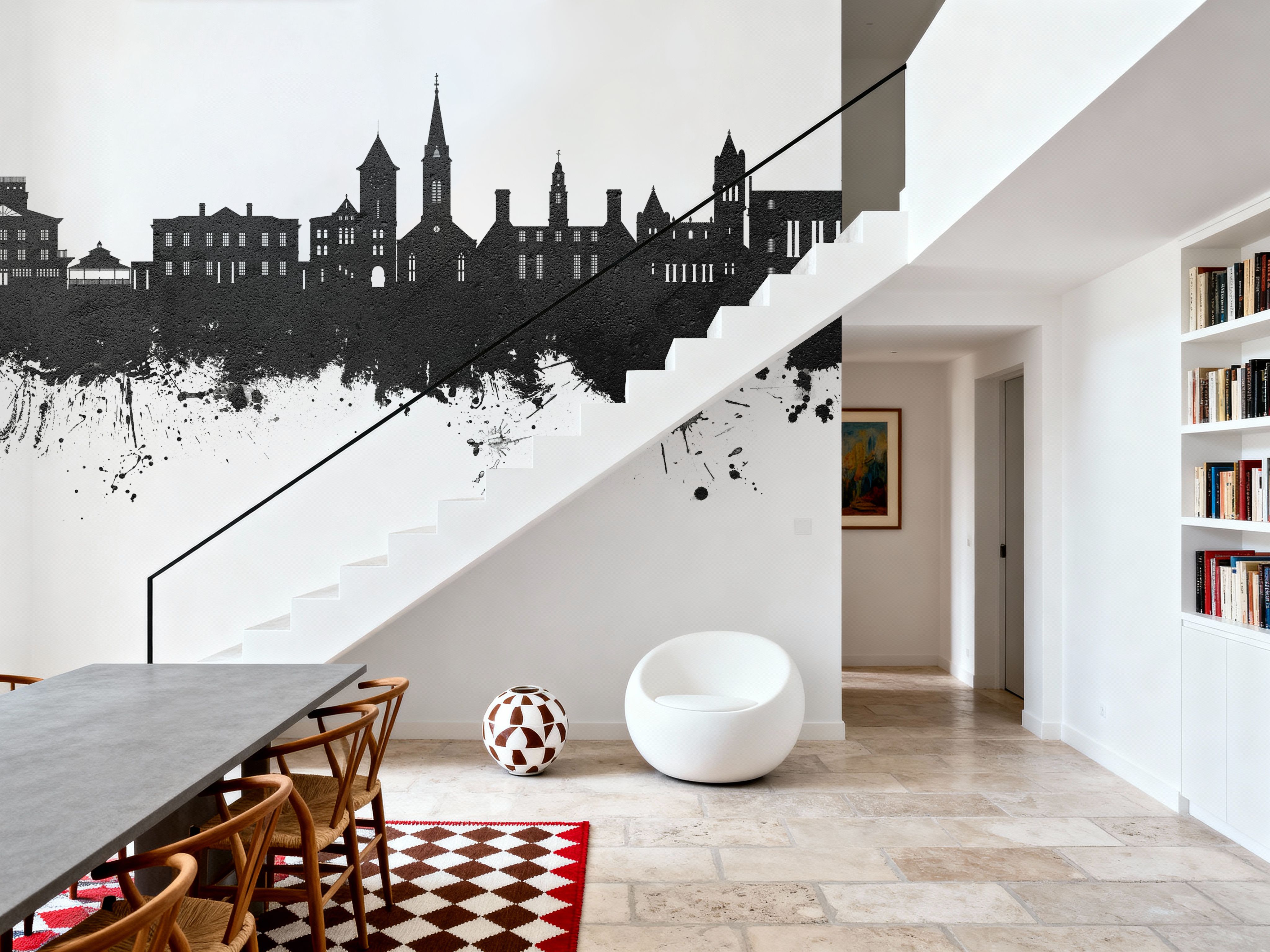 New Bern North Carolina Skyline Black & White