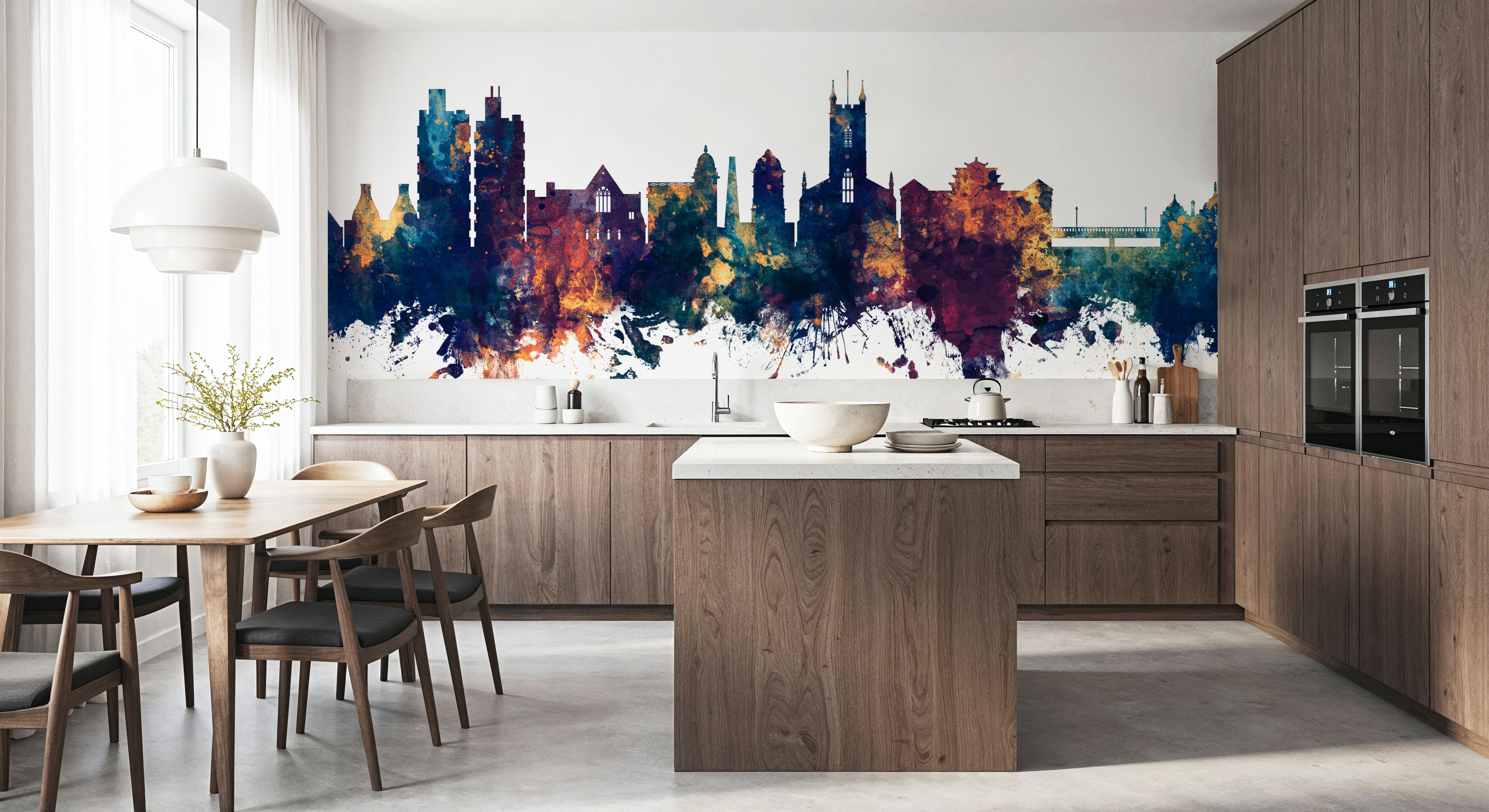 Stoke-on-Trent Skyline Blue & Bronze