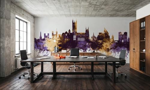 Canterbury England Skyline Purple & Gold