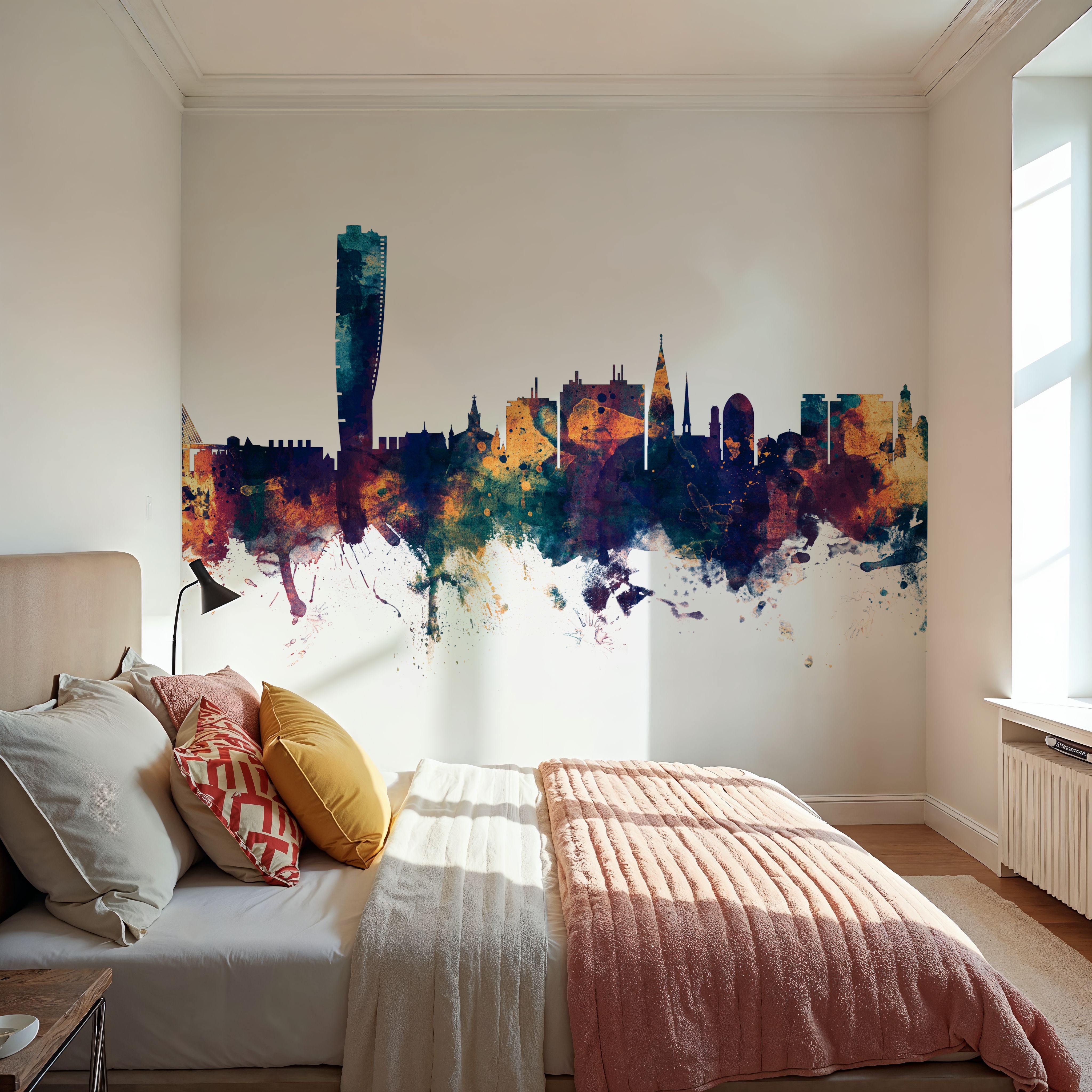 Malmö Sweden Skyline Blue & Bronze