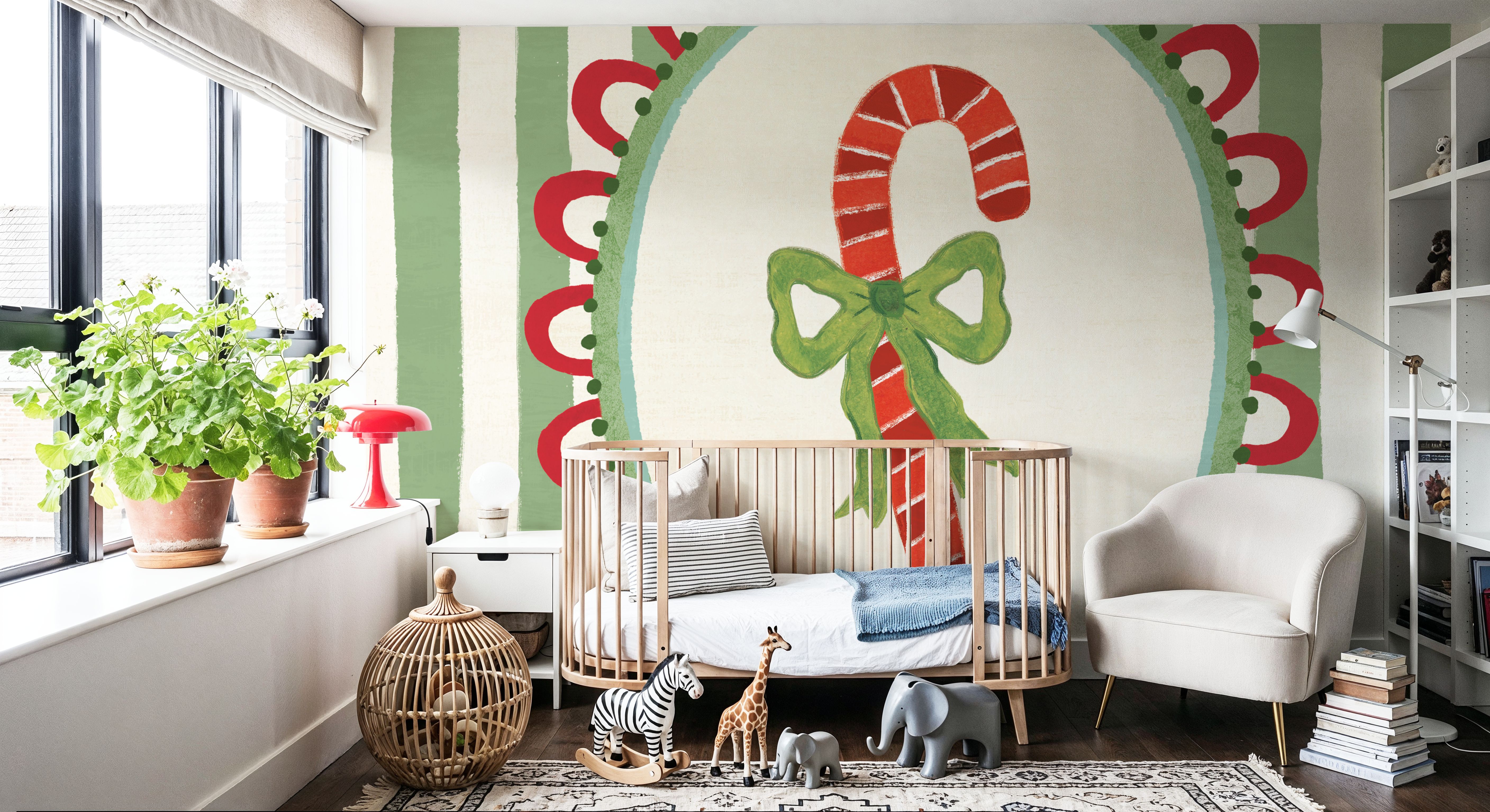 Wall Mural - Bright Whimsy V - Food & Drink Stripes mural wallpaper - Kids' Room - Wallism US - Premium, Textured or Peel & Stick