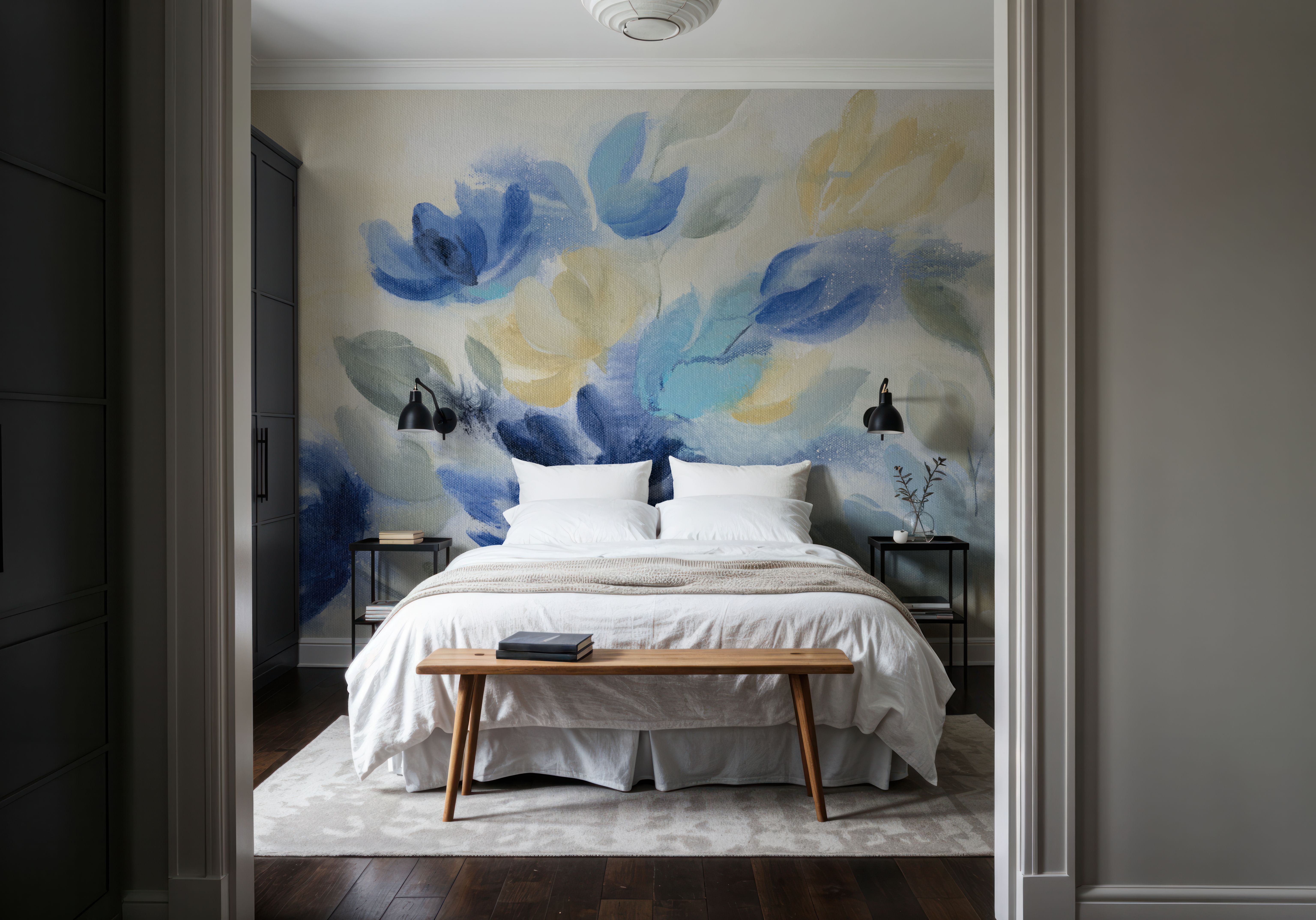 Sapphire Blue Floral I