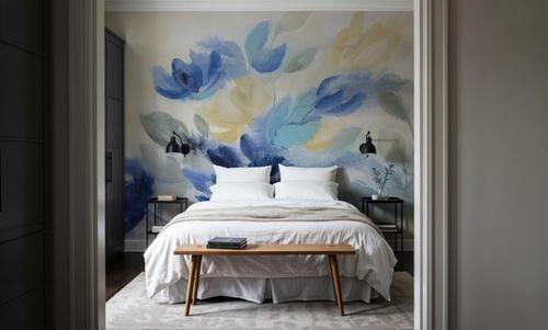 Sapphire Blue Floral I