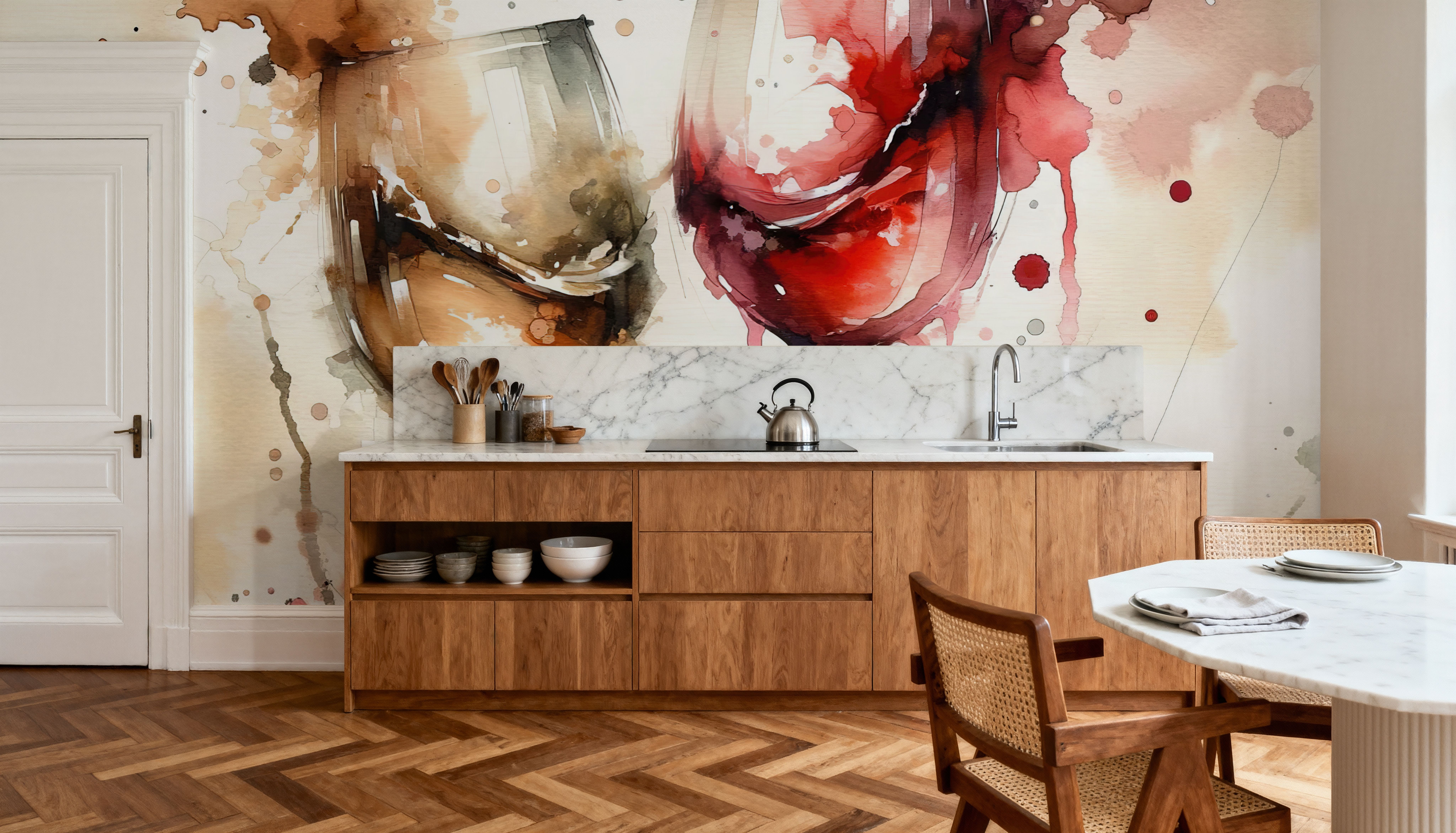 A Toast in Abstract Watercolor Elegance