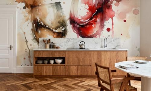 A Toast in Abstract Watercolor Elegance