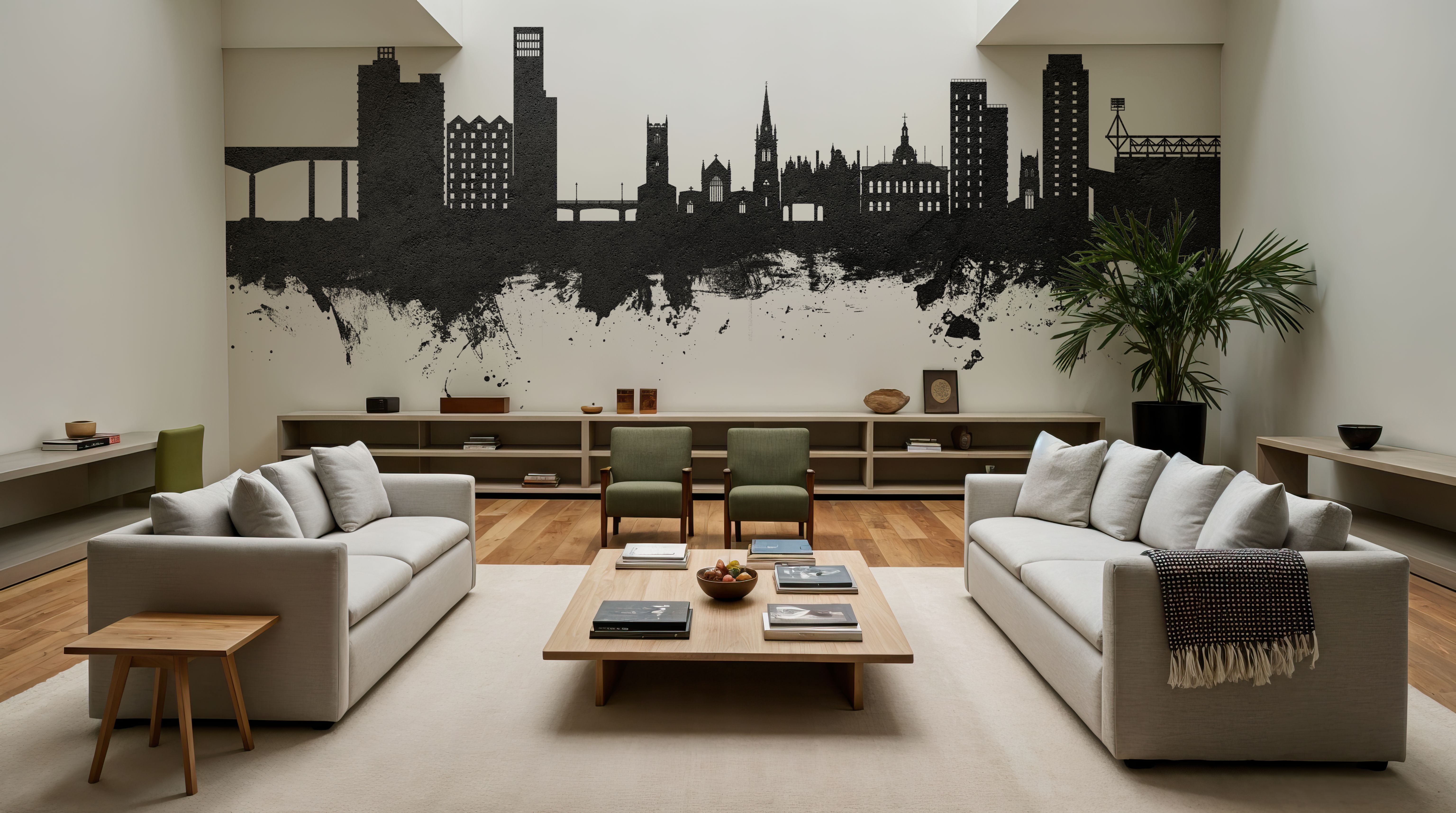 Ipswich England Skyline Black & White