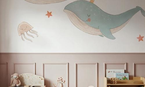 Cute Whales, Jellyfish & Stars Illustration