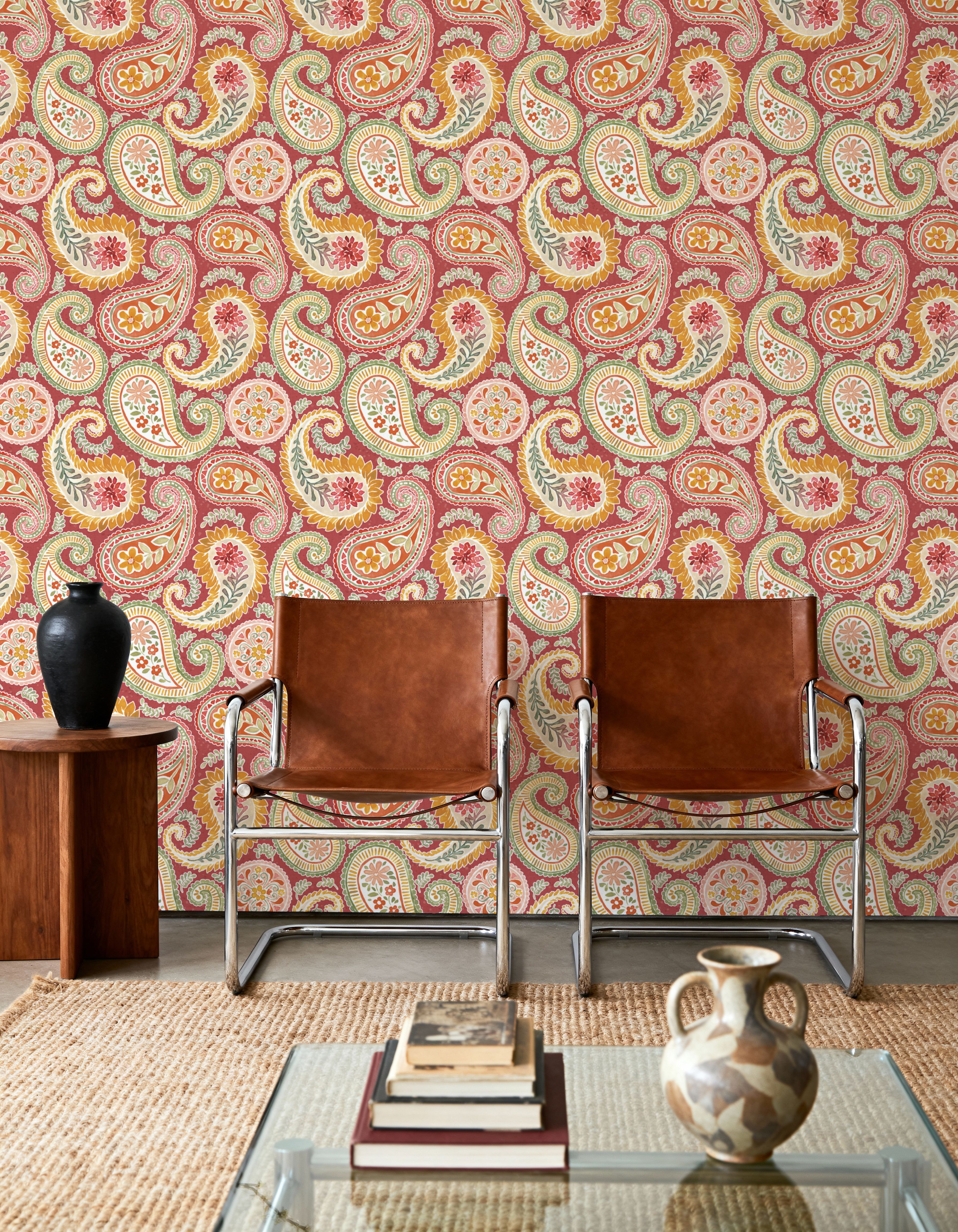 Harvest Paisley Red