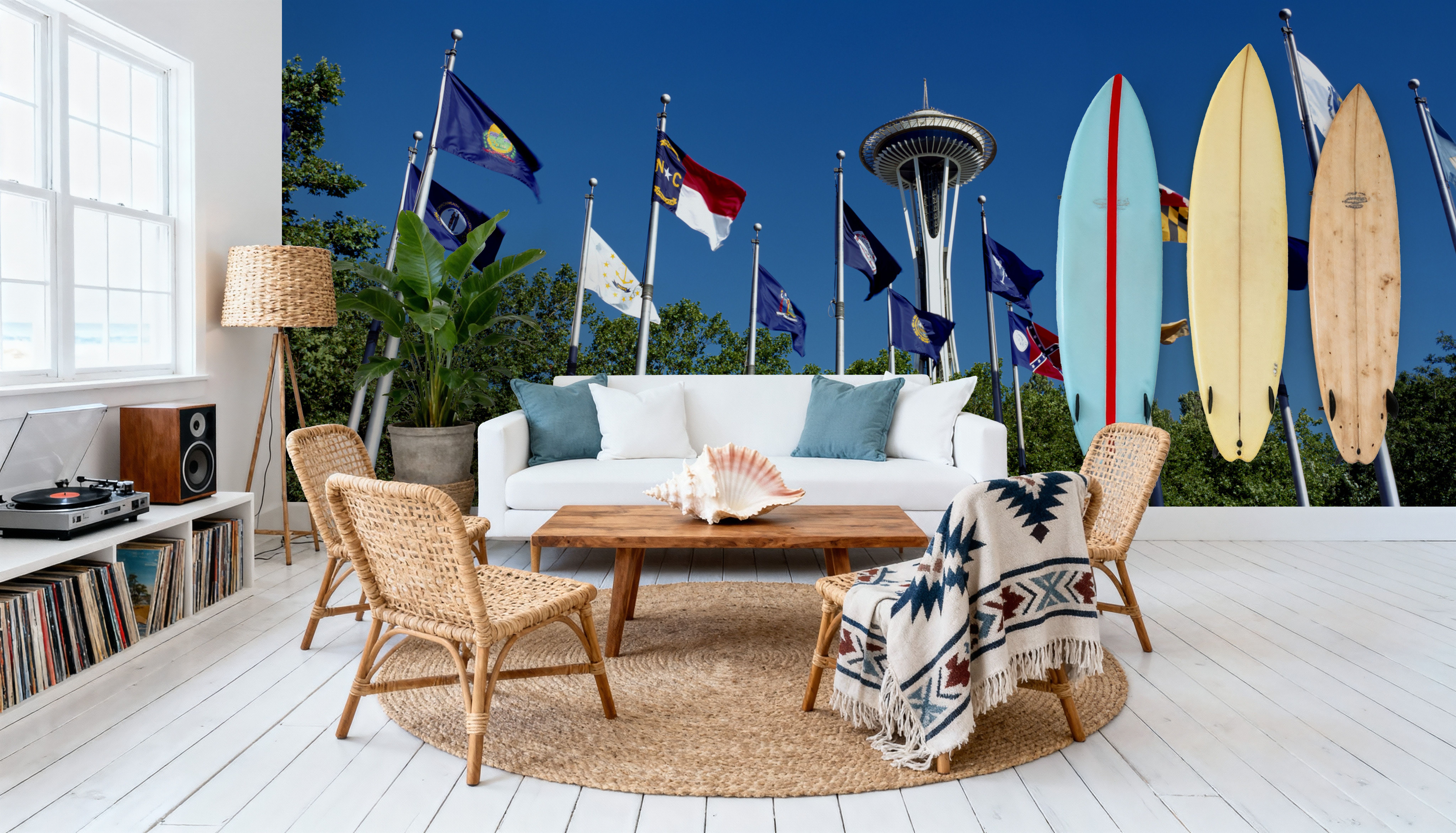 Seattle Flags Panorama, Wallpaper