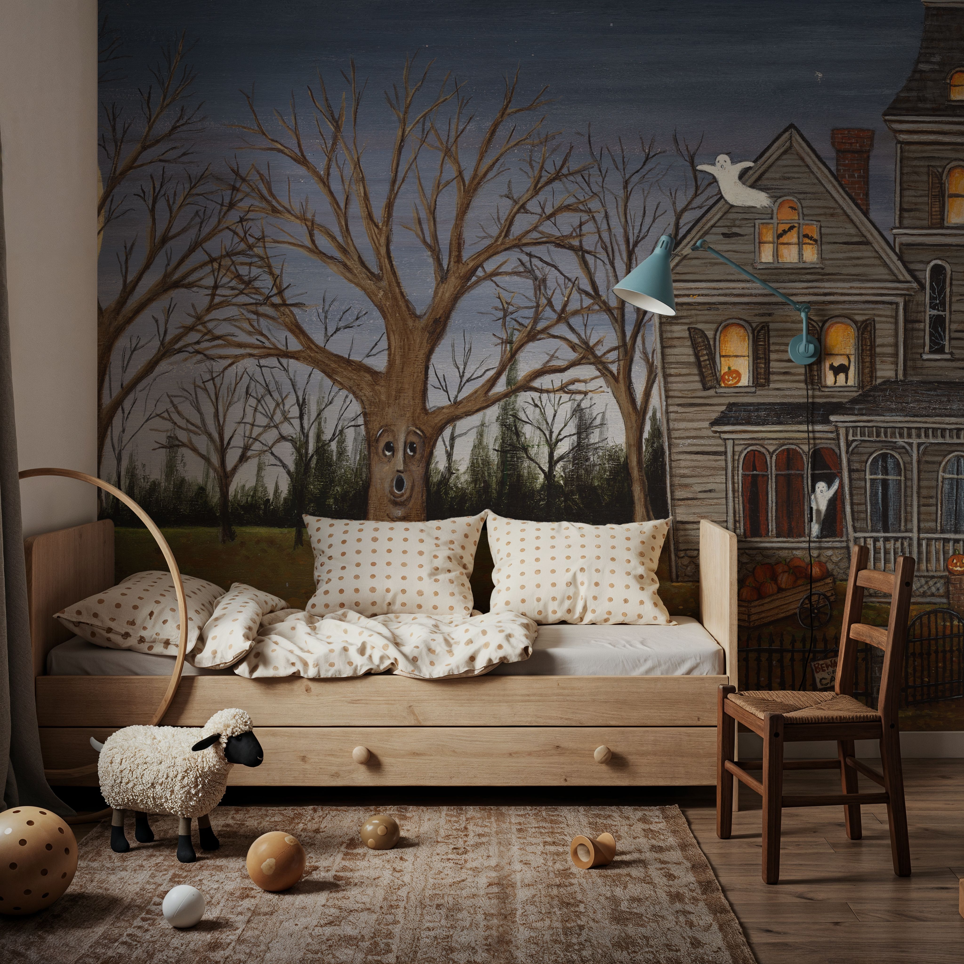 Haunted House with Full Moon
