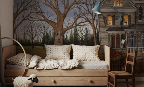 Haunted House with Full Moon