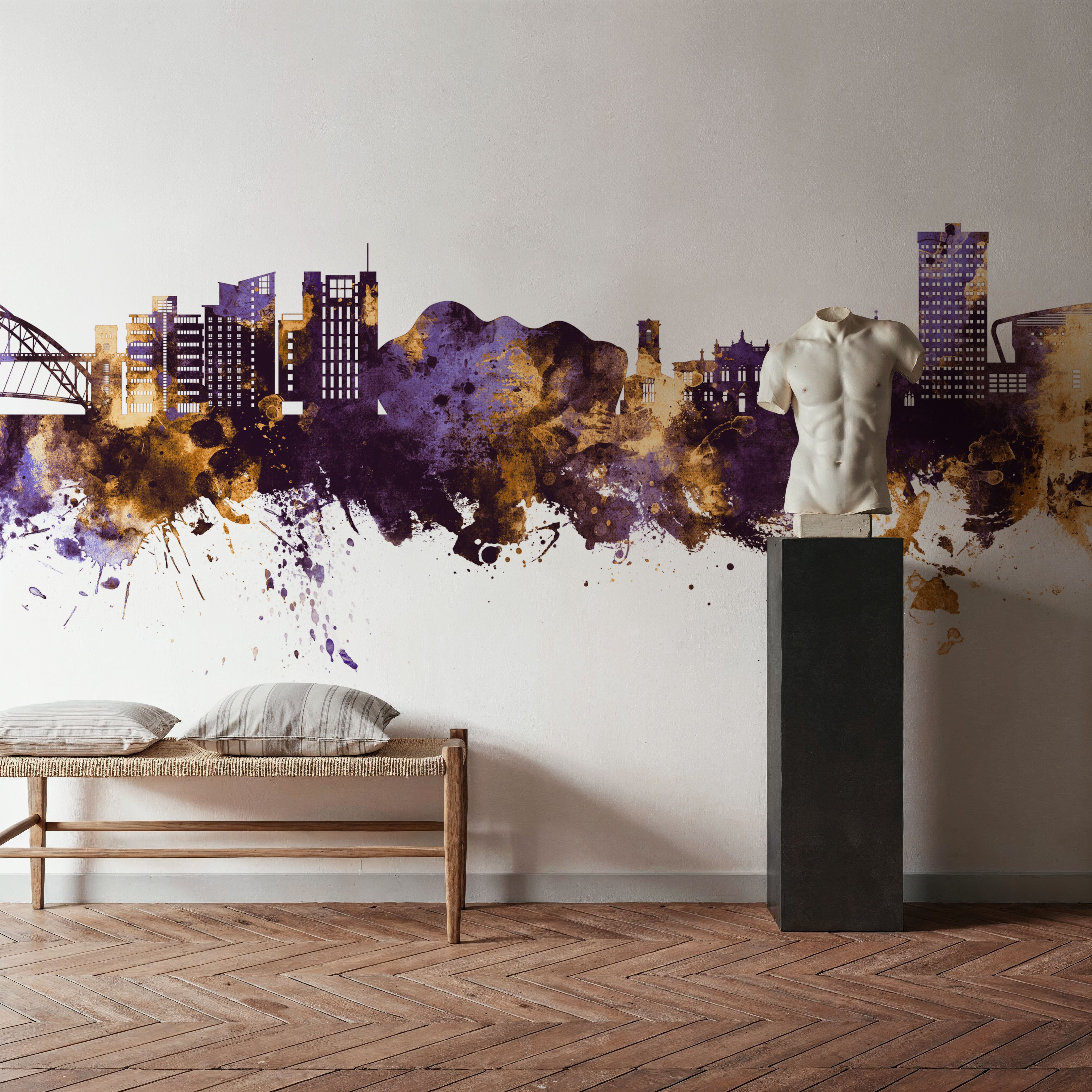 Gateshead England Skyline Purple & Gold