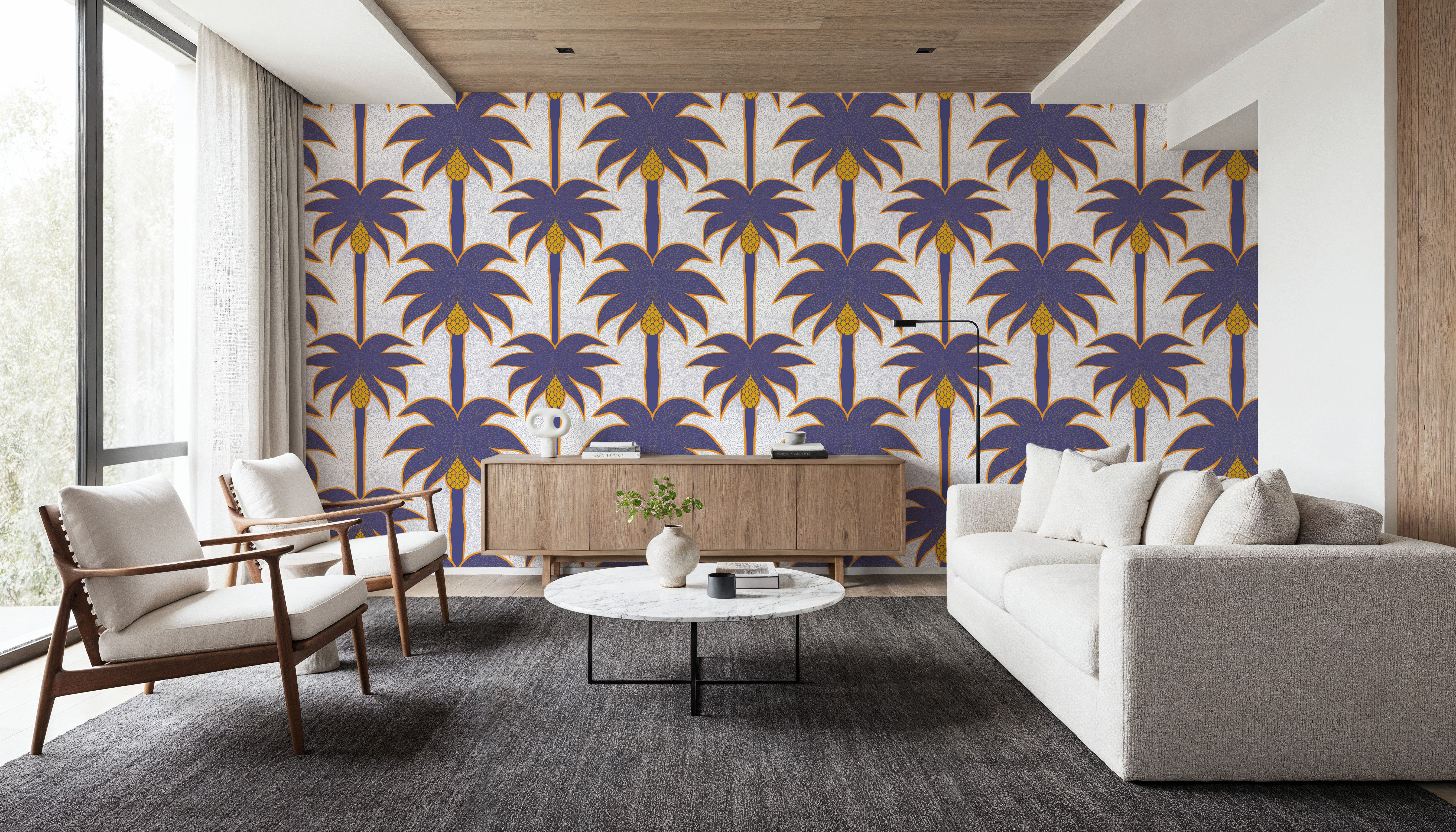 Graphic Palms, Violet
