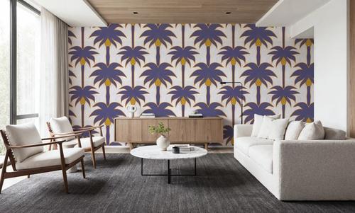 Graphic Palms, Violet