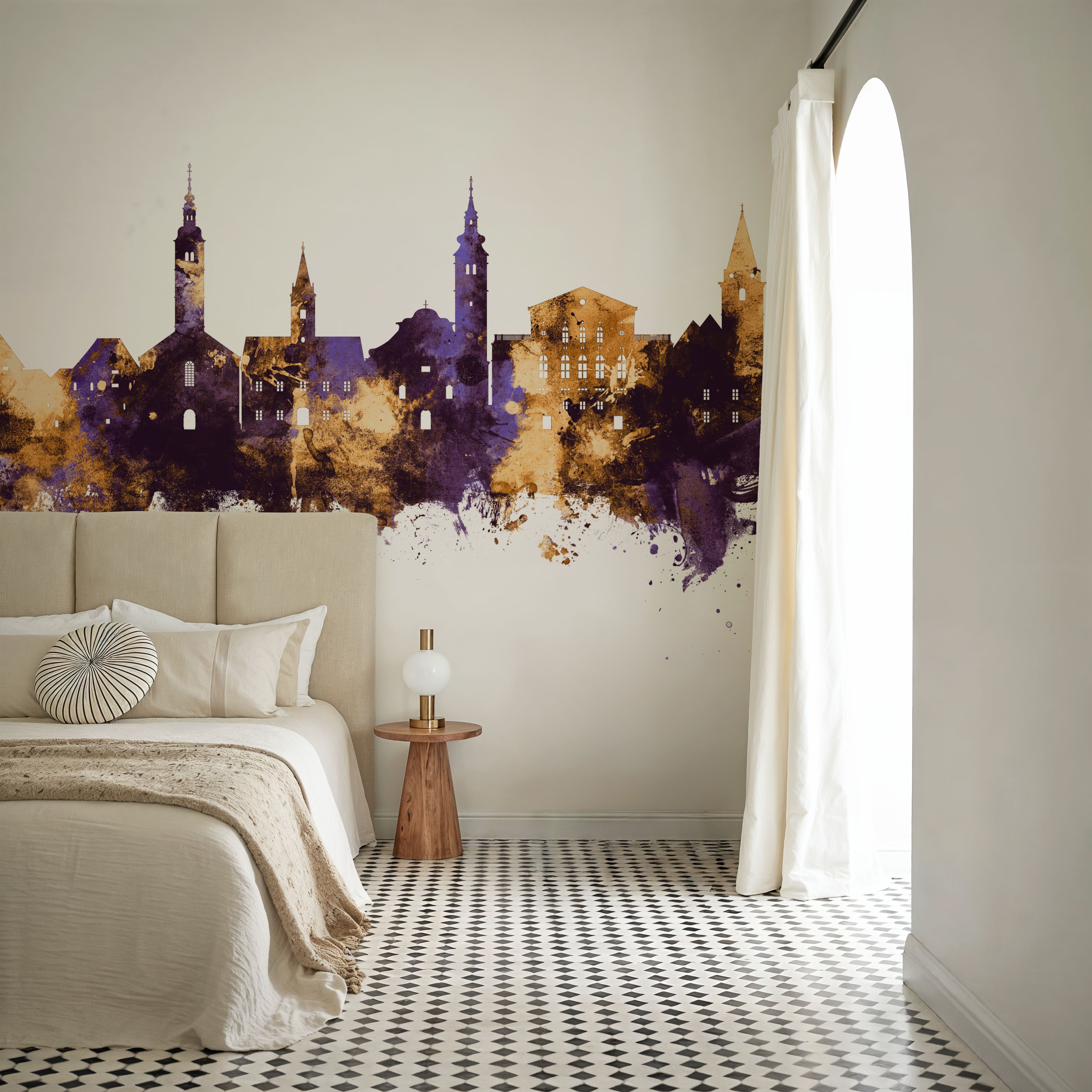 Varaždin Croatia Skyline Purple & Gold