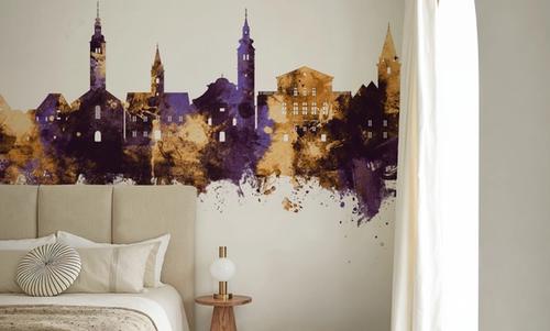 Varaždin Croatia Skyline Purple & Gold