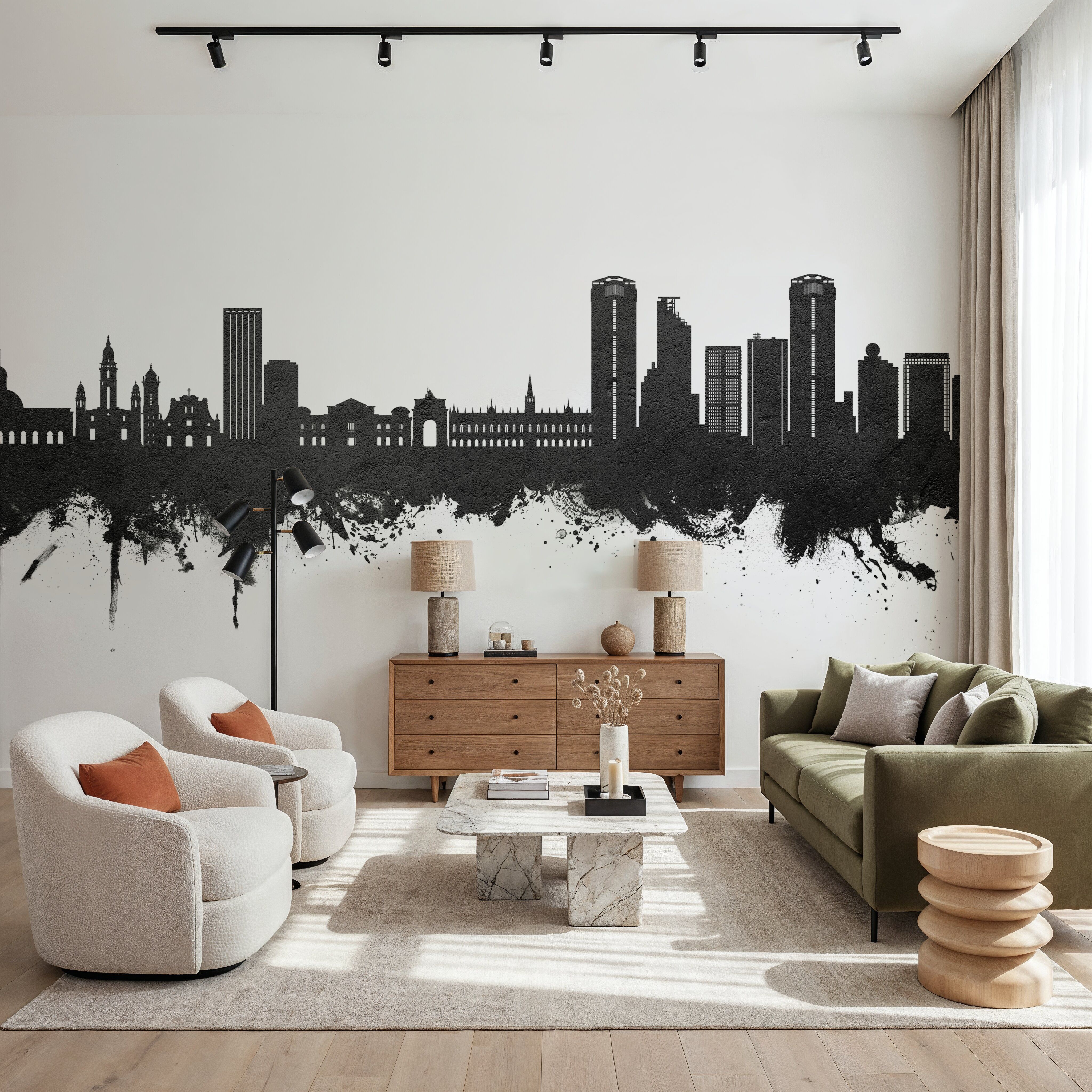 Caracas Skyline Black & White