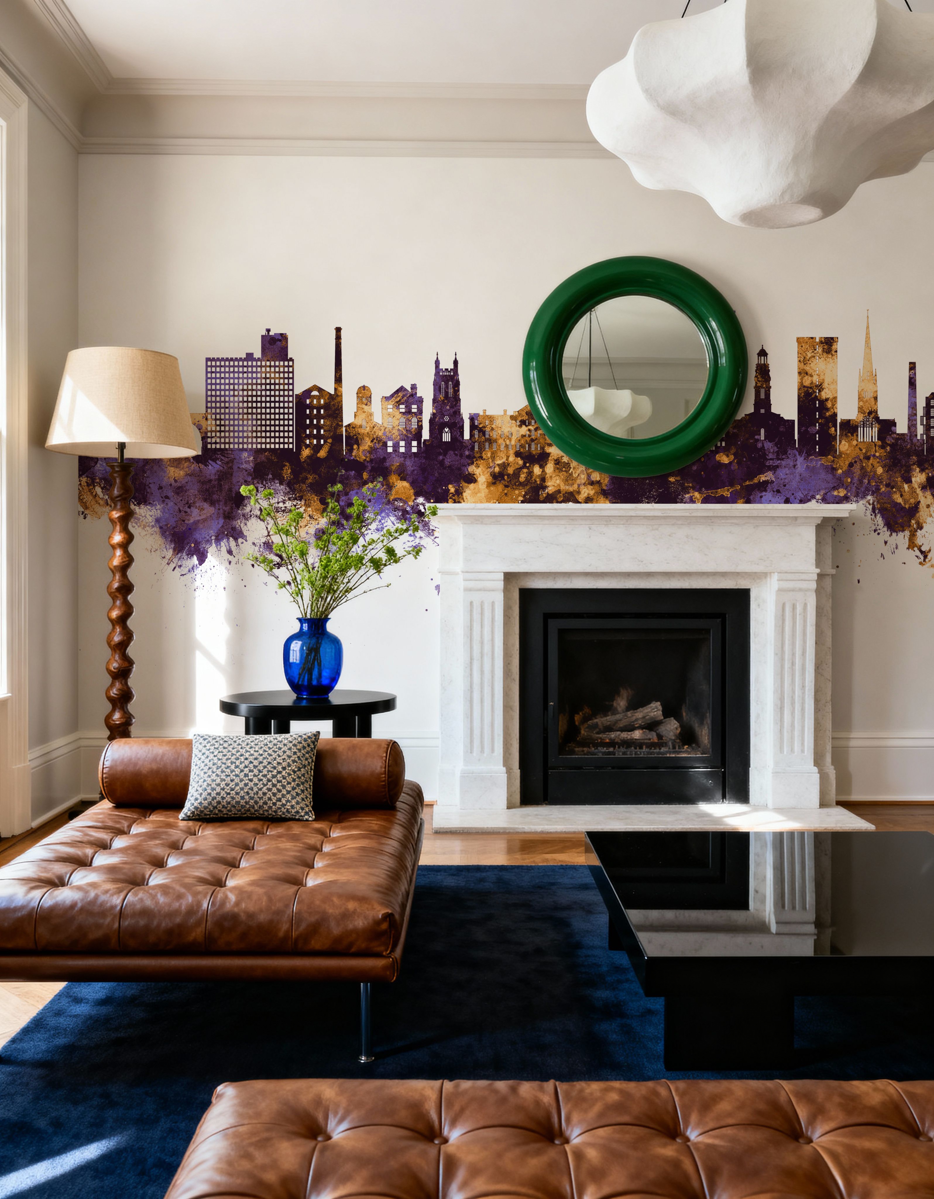 Stockport England Skyline Purple & Gold