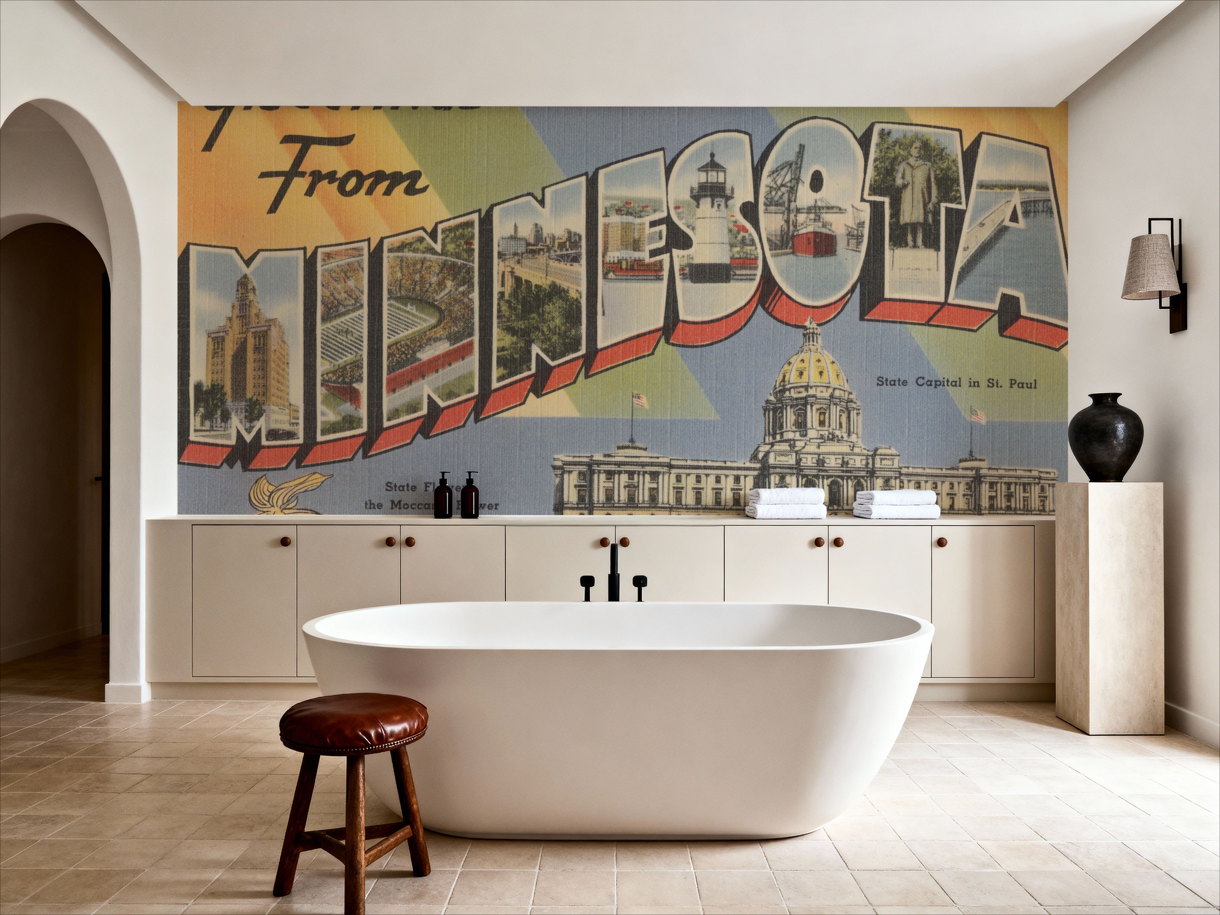 Greetings from Minnesota - Screenprint Postcard