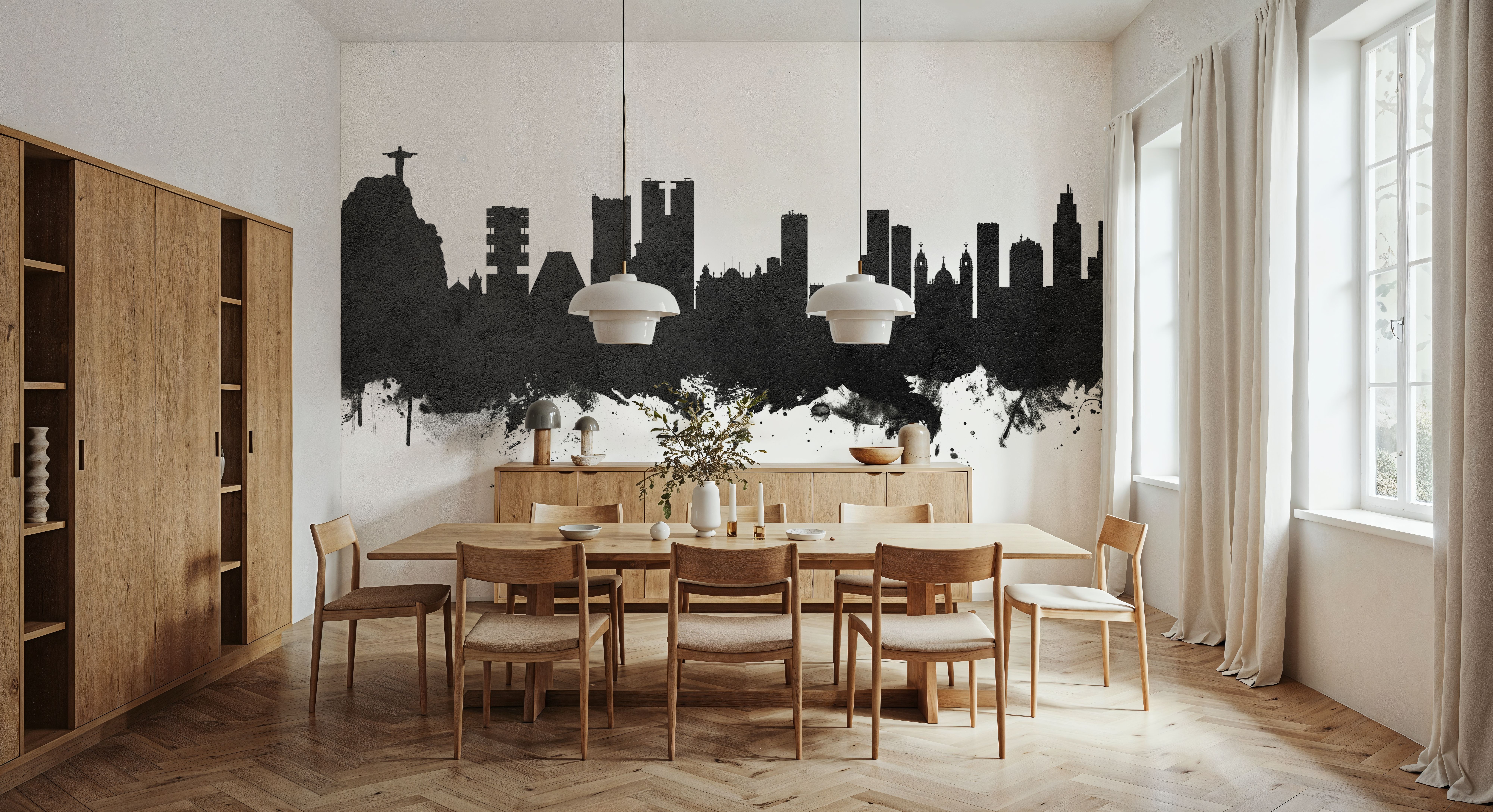 Rio de Janeiro Brazil Skyline Black & White, Wallpaper