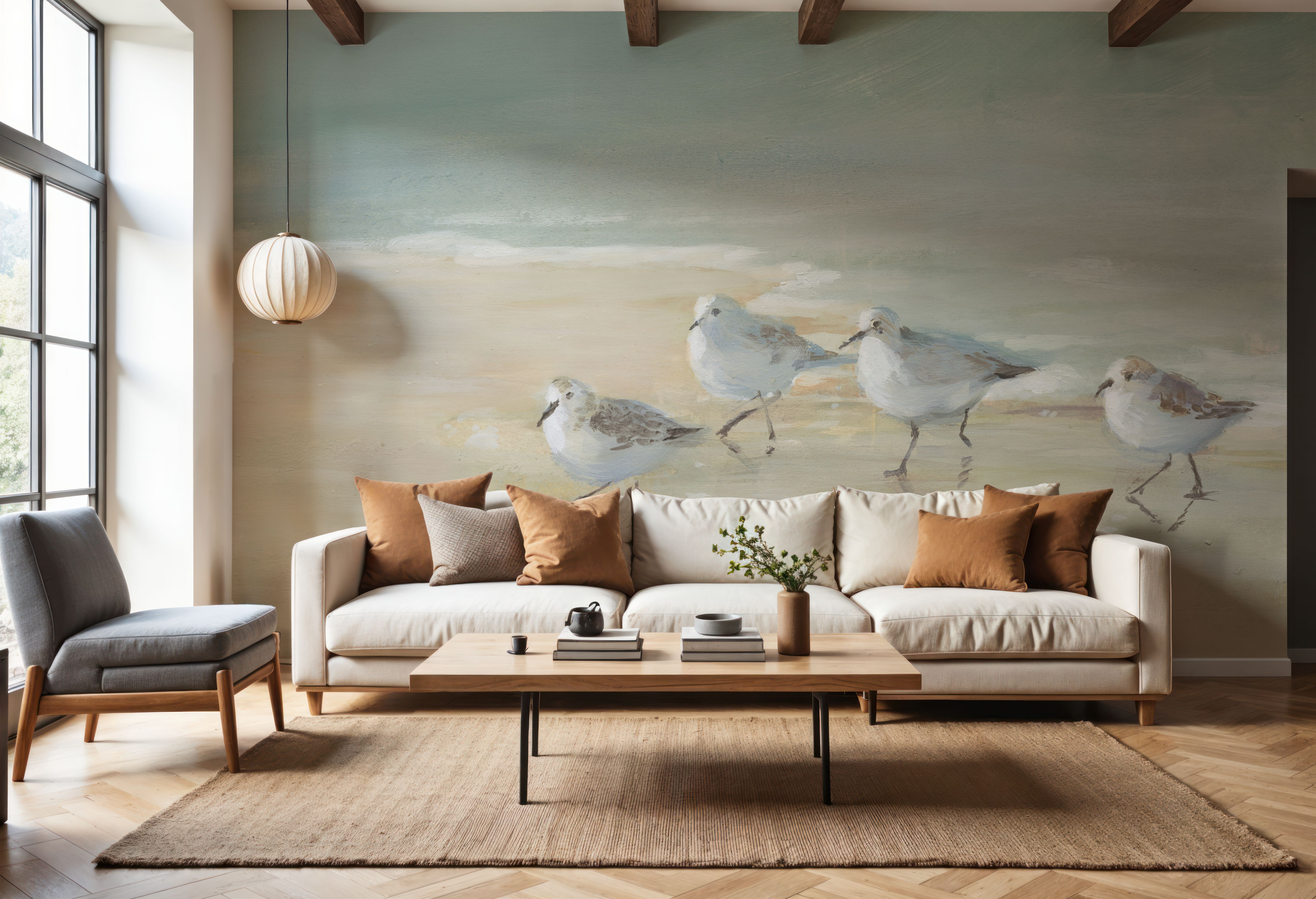 Tranquil Shorebirds on the Sand