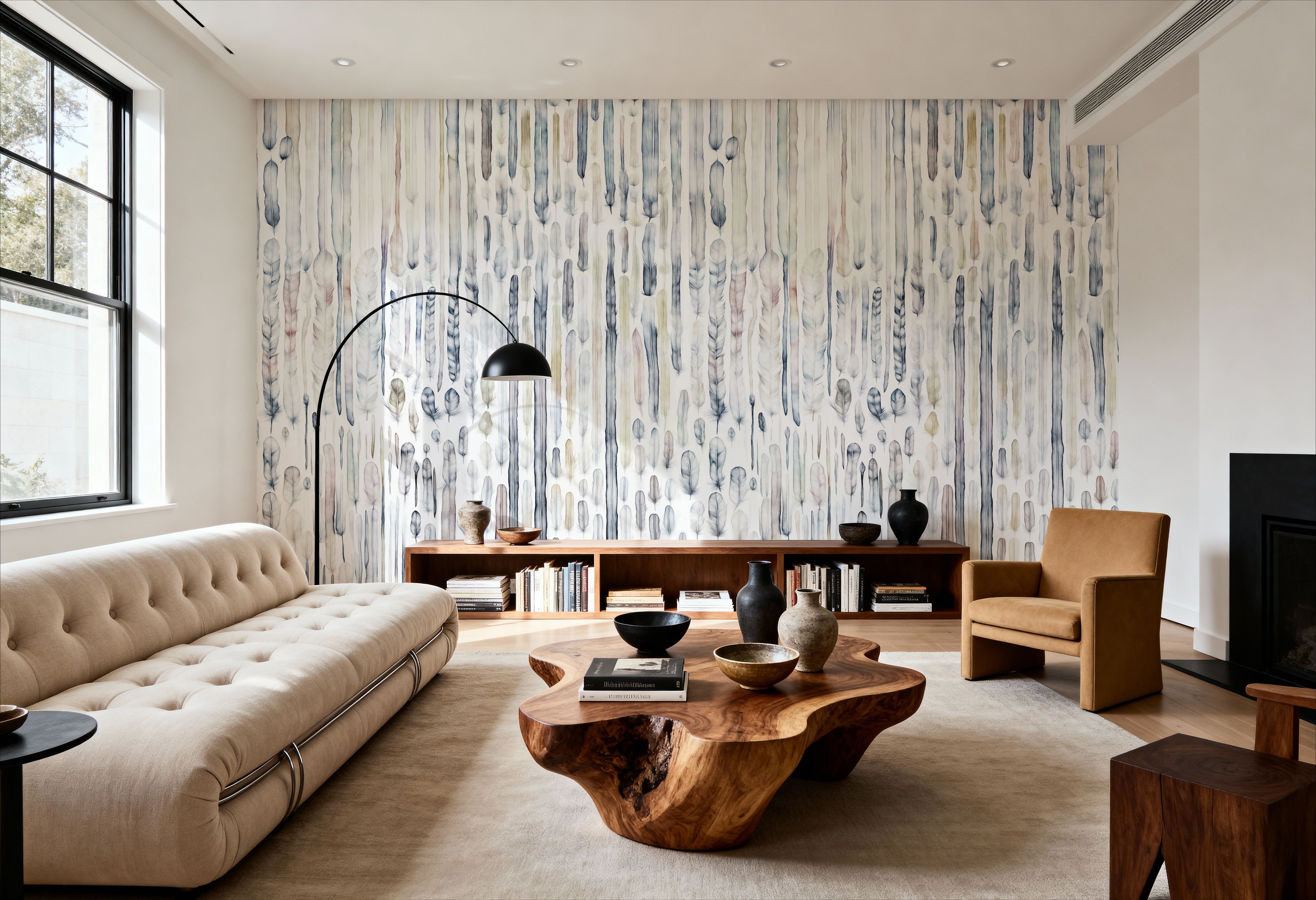 Feather Wall Blue, Tapet