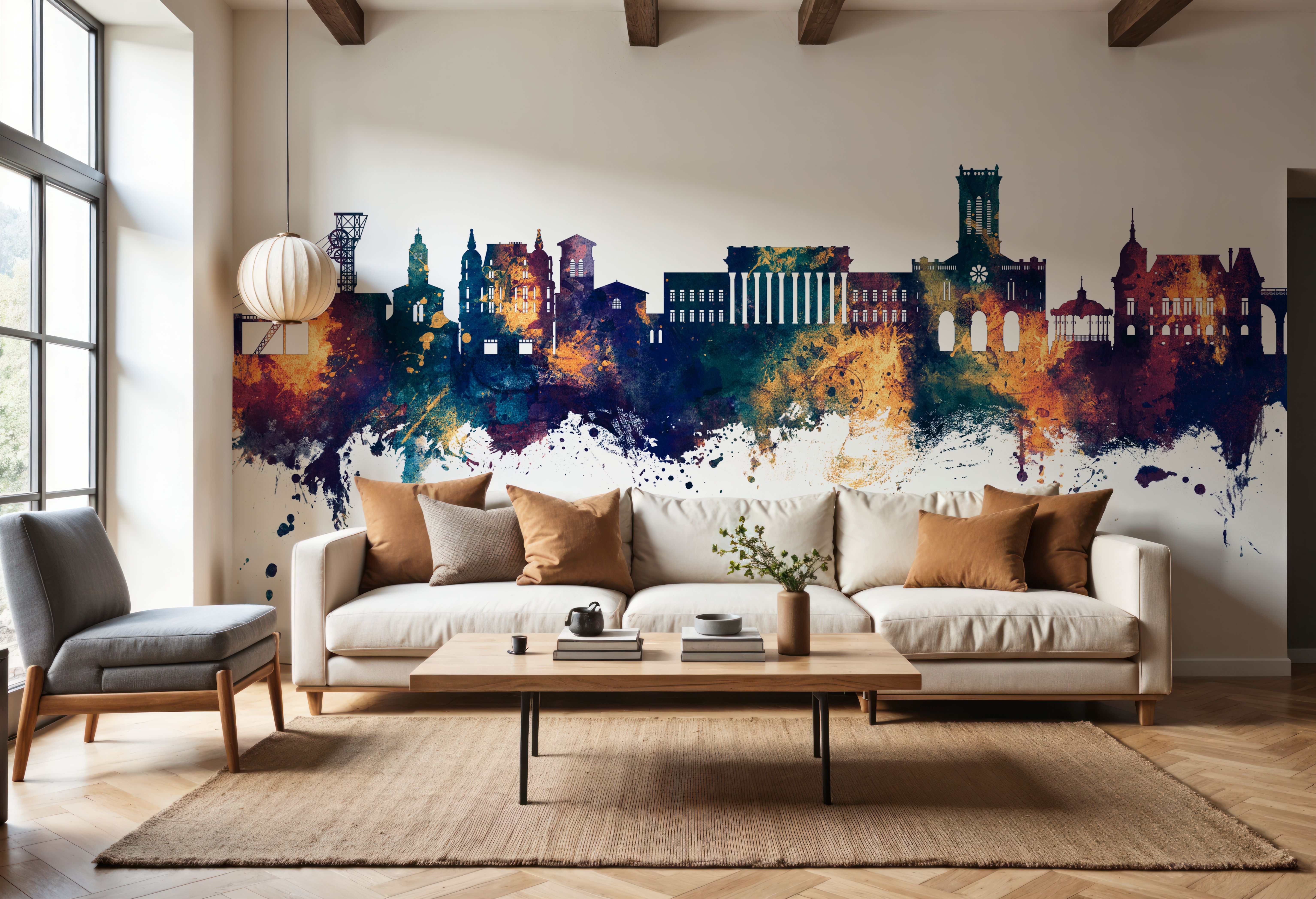 Saint-Étienne France Skyline Blue & Bronze