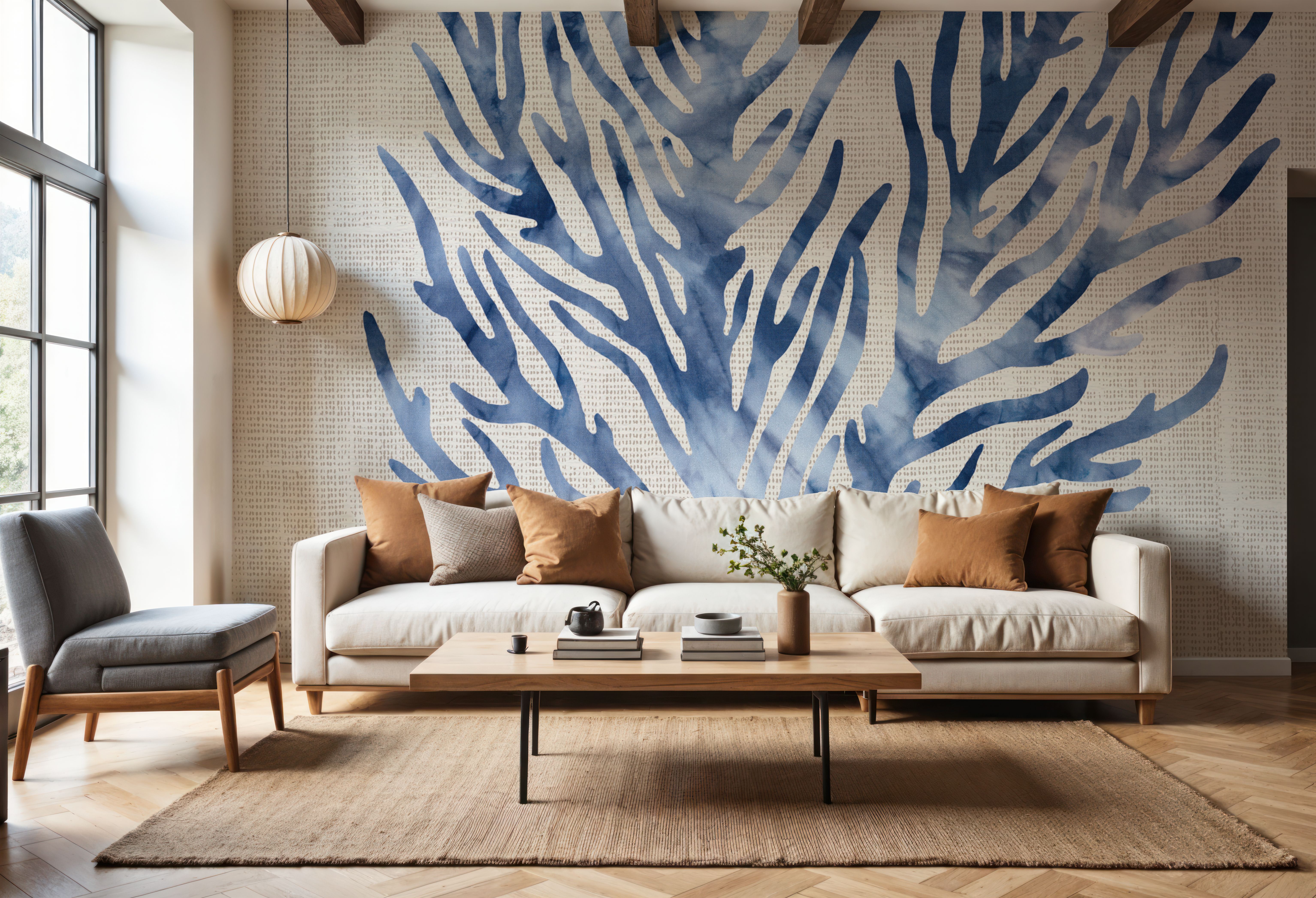 Shibori Coral IV on Linen