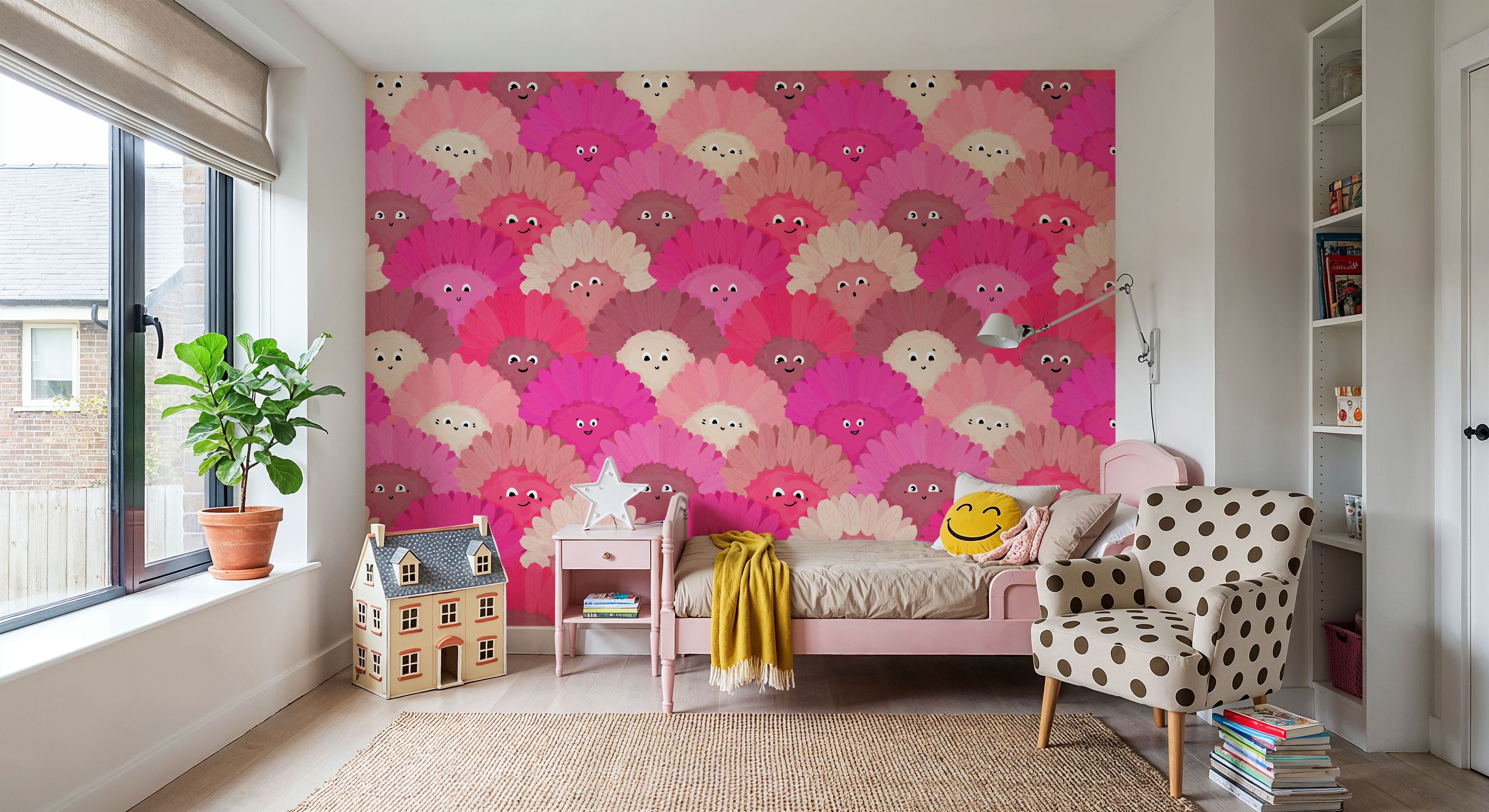 Cute Pink Flower Faces