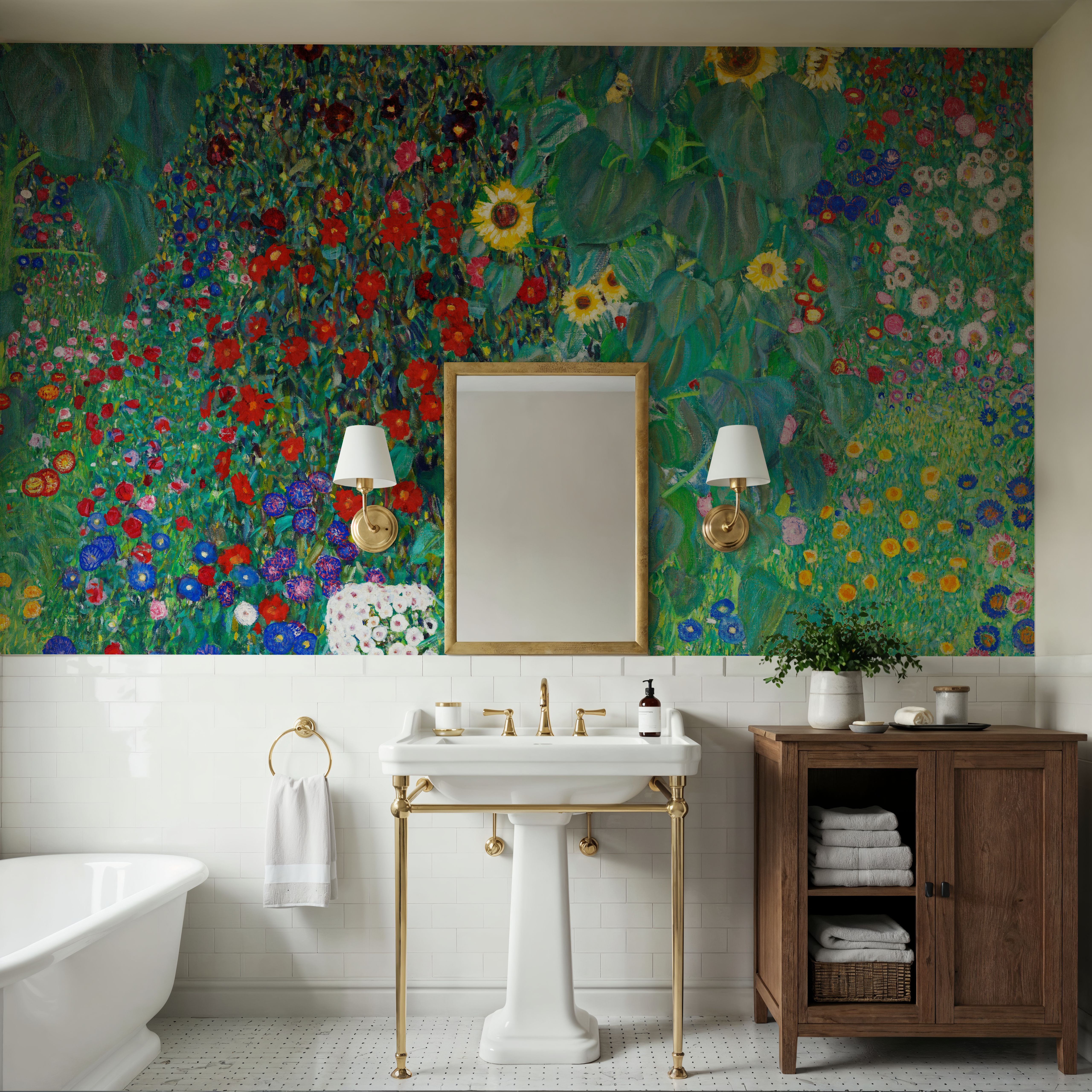 Farm Garden with Sunflowers 