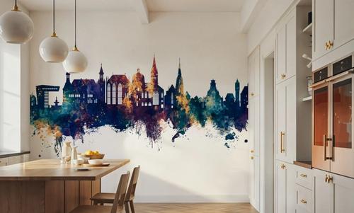 Aachen Germany Skyline Blue & Bronze