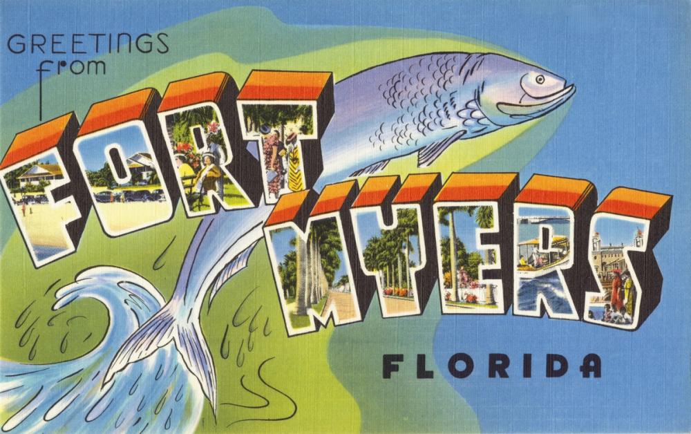Greetings from Fort Myers - Screenprint Postcard