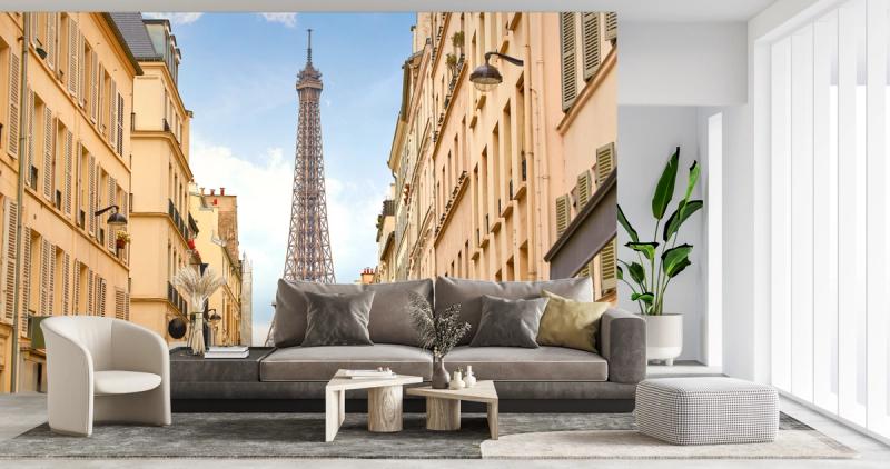 Eiffel Tower in Paris from Invalides wallpaper mural 100% PVC-free and ...