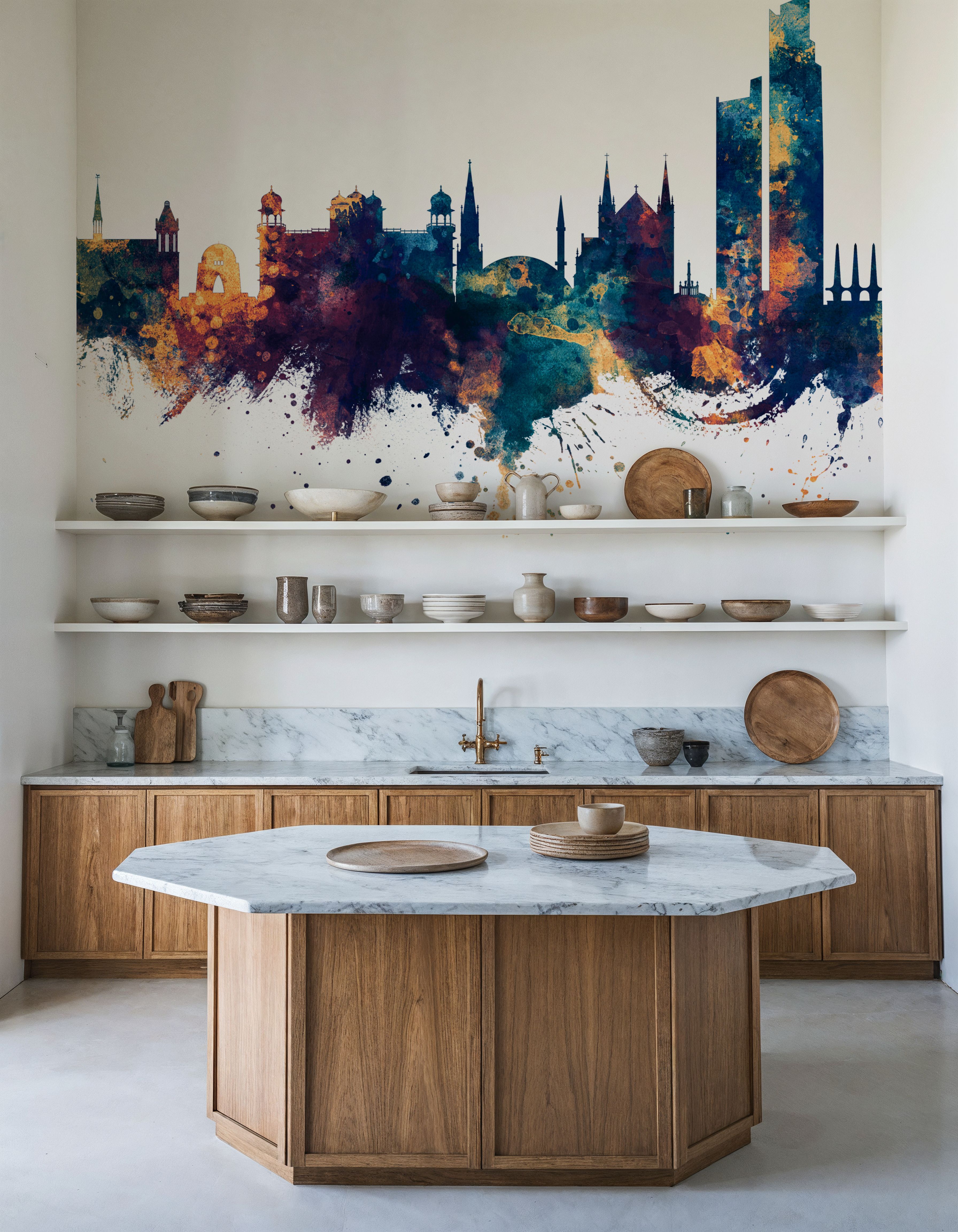 Karachi Pakistan Skyline Blue & Bronze