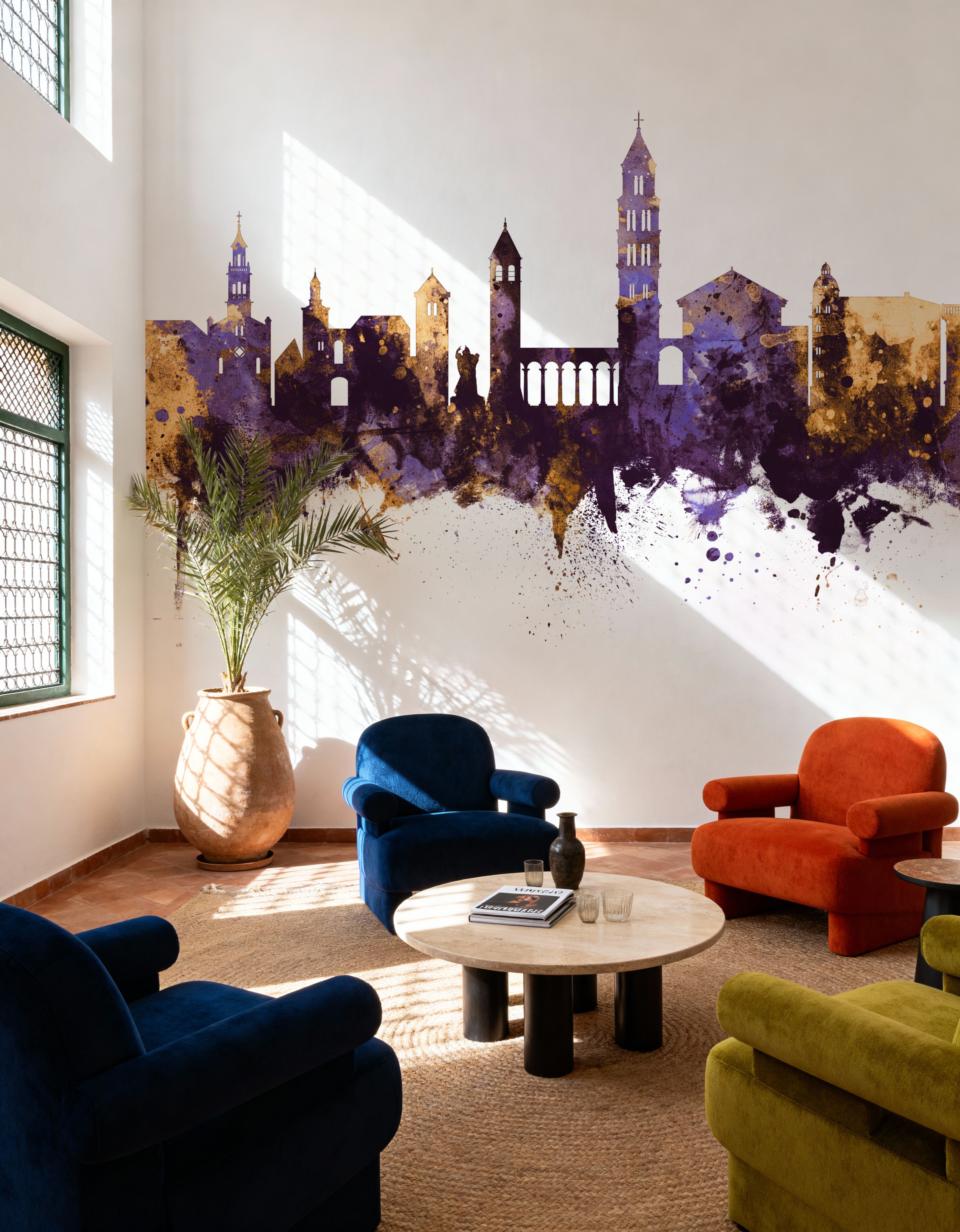 Split Croatia Skyline Purple & Gold