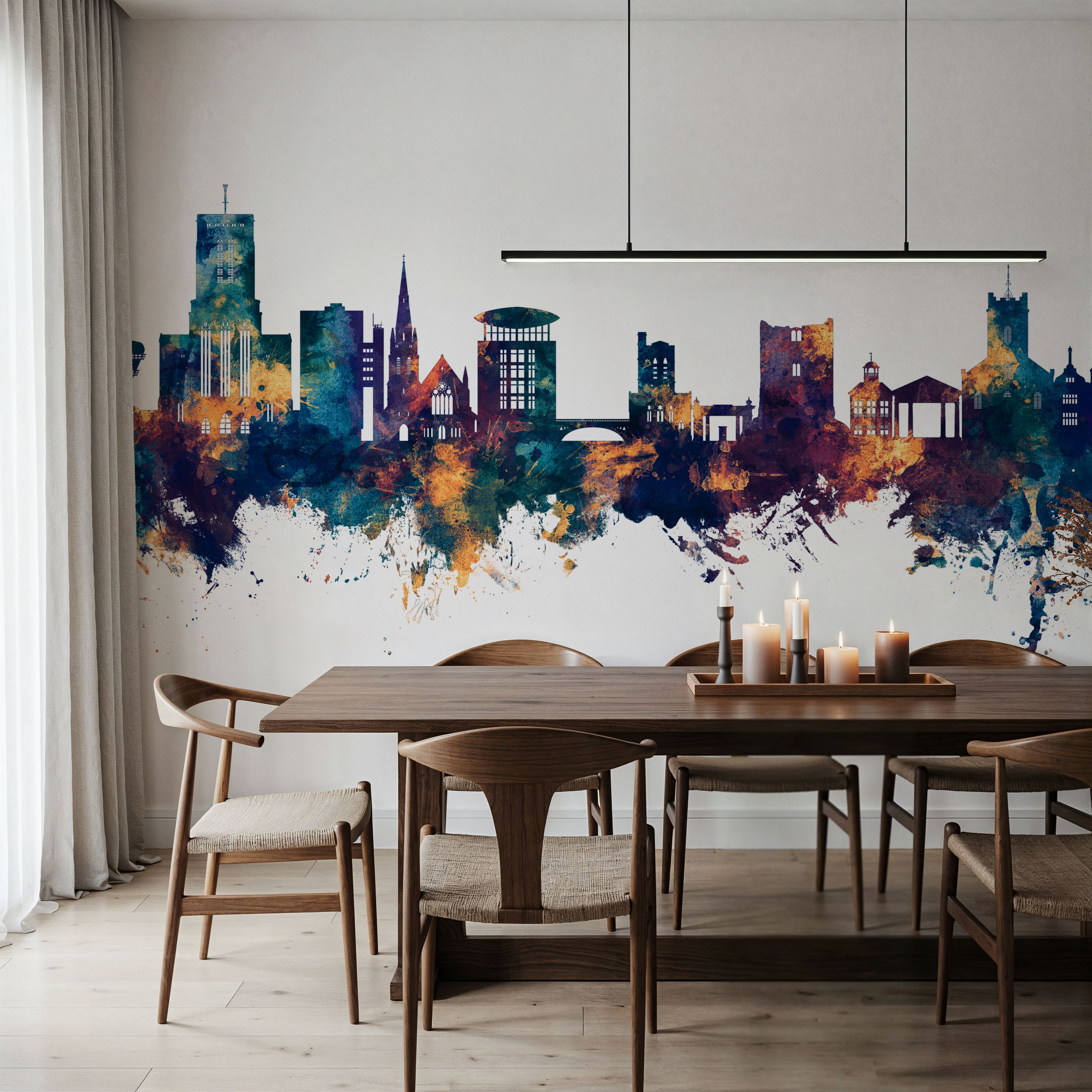 Guildford England Skyline Blue & Bronze