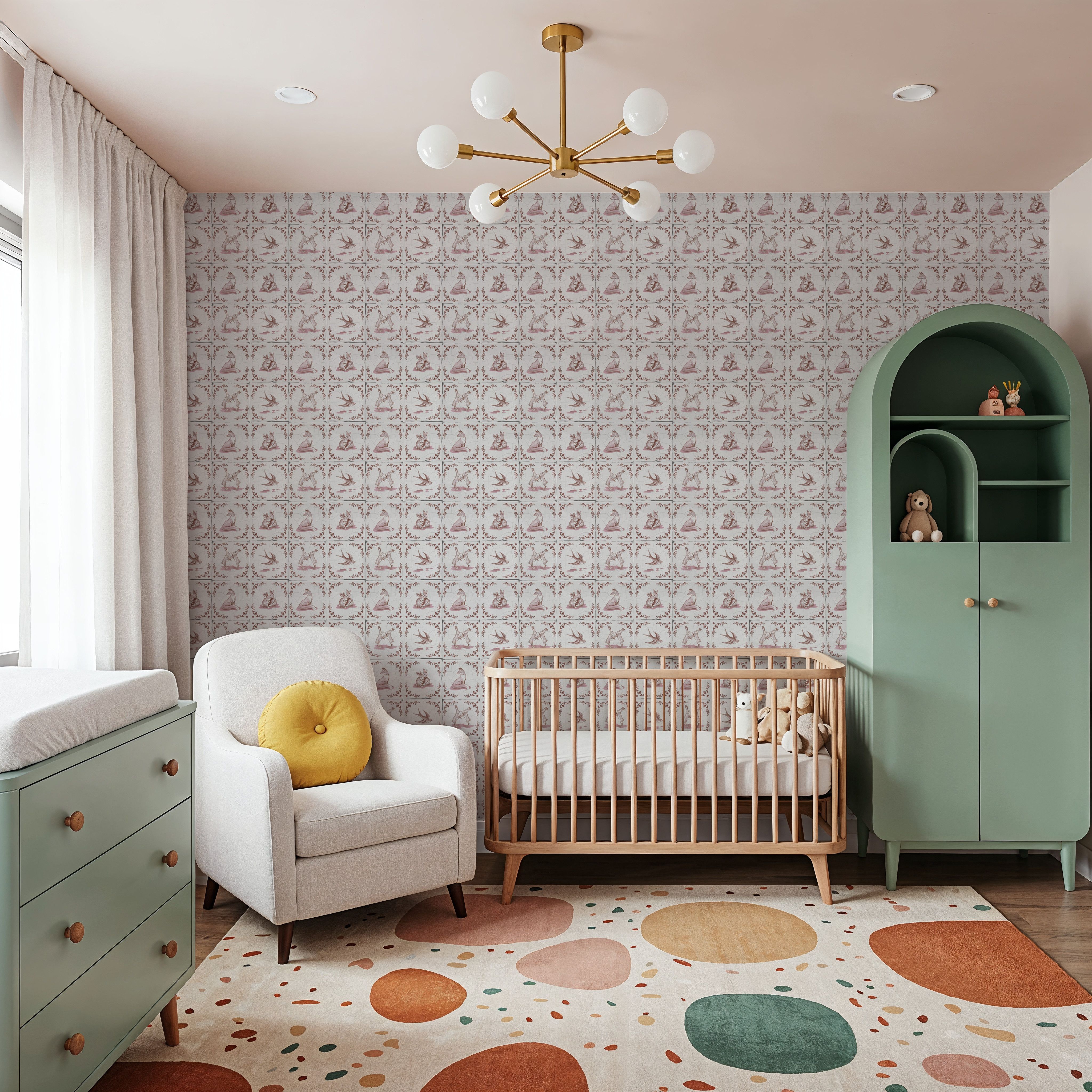 Forest Animals Telft Tiles, Sepia