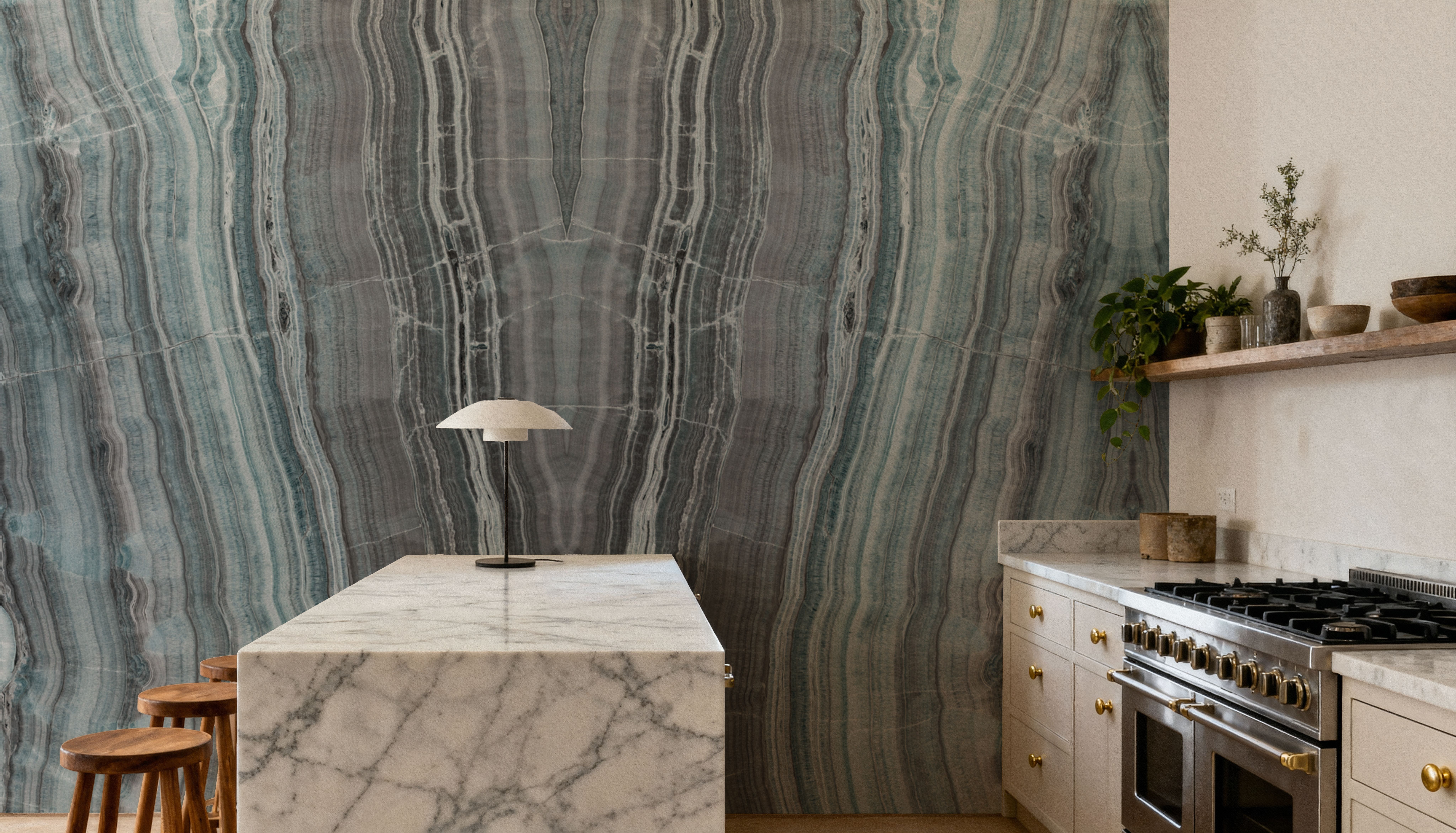 Onyx Mirage Bookmatched, Teal