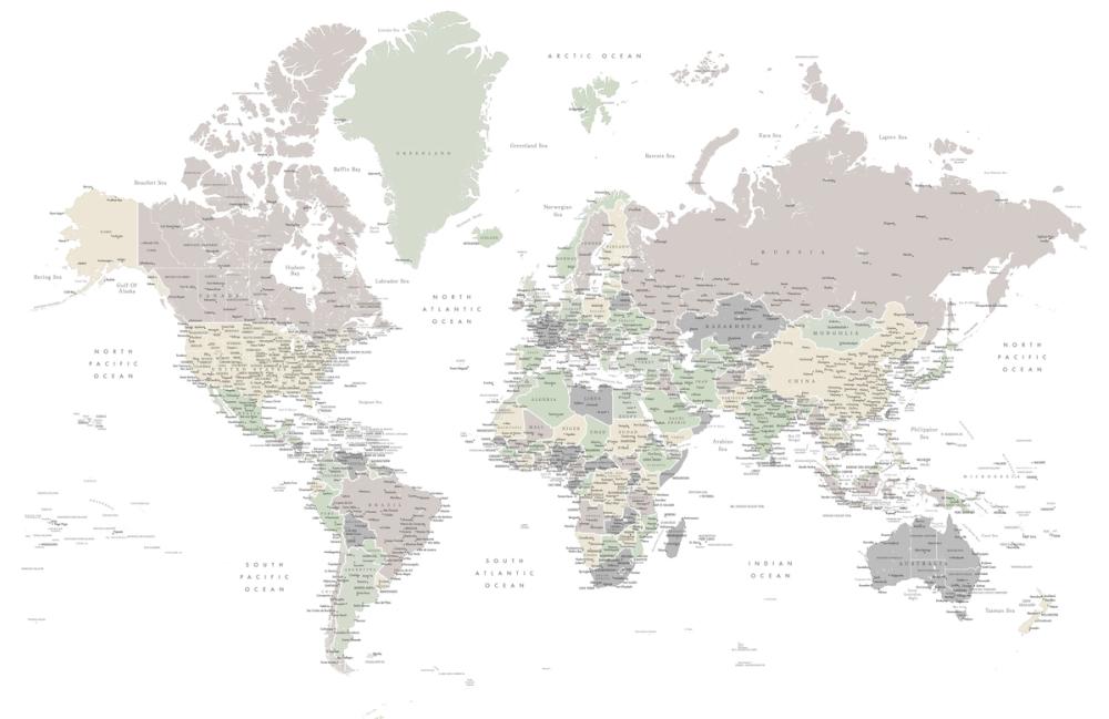 World Map Cities - Anouk