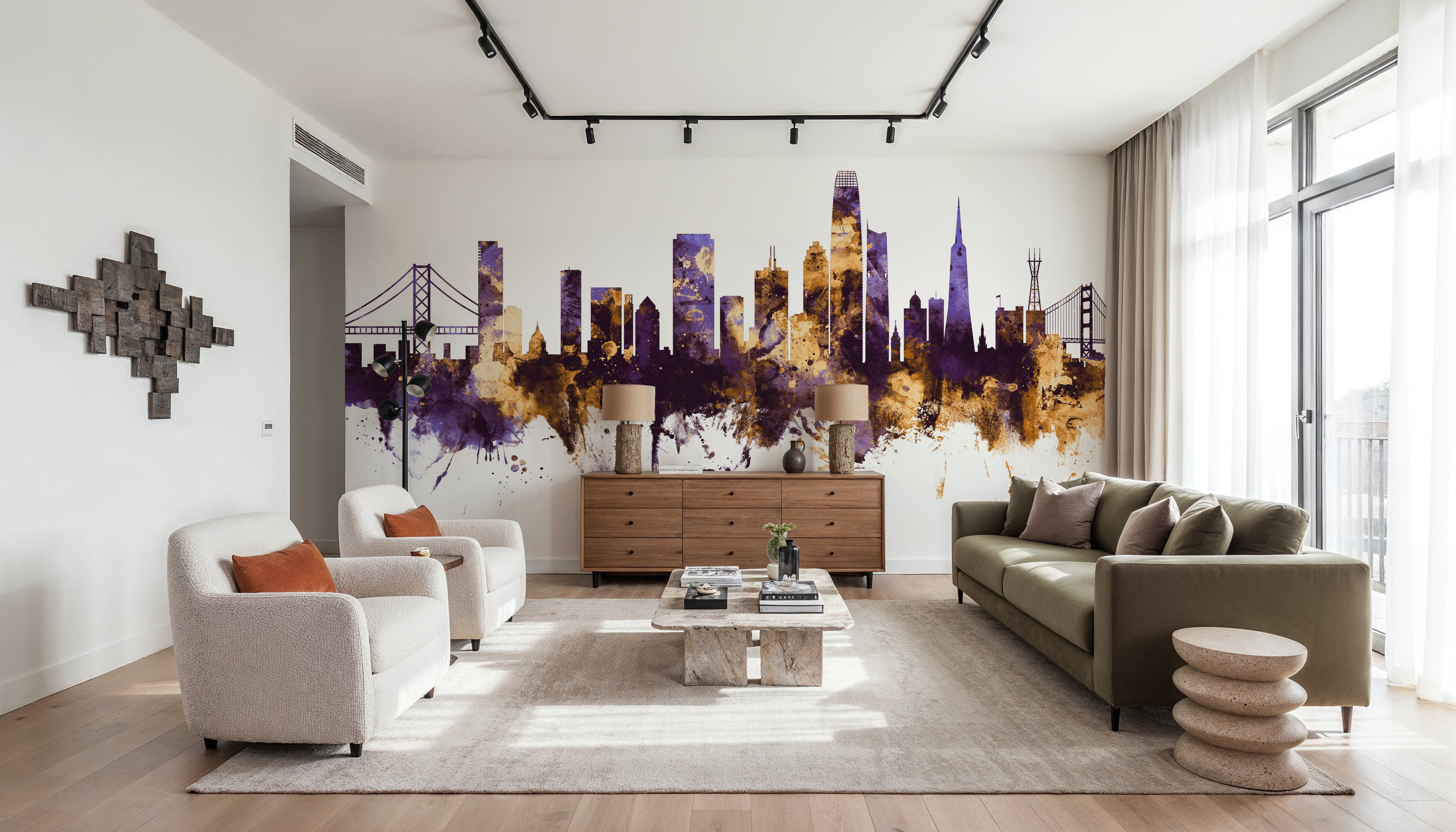 San Francisco Skyline Purple & Gold